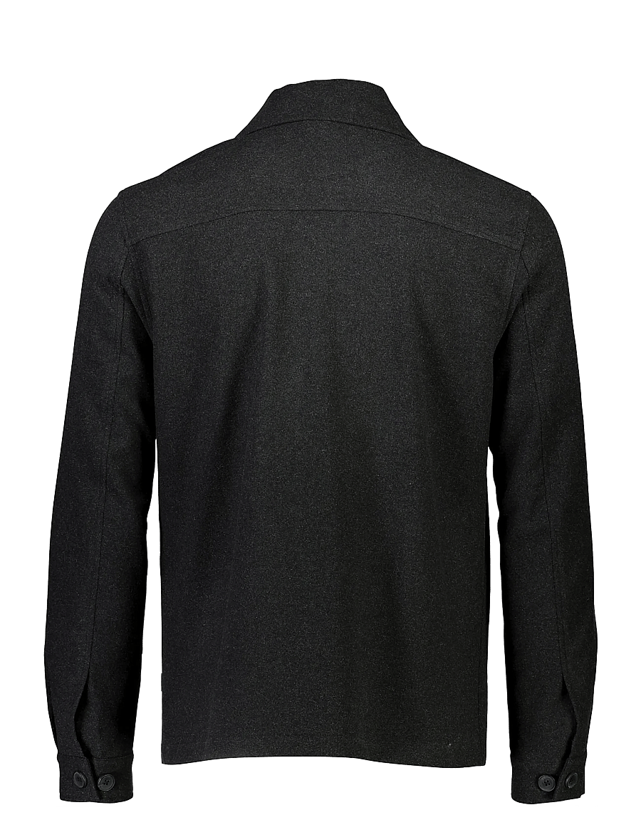 Lindbergh - Flannel wool blend cropped length o - jackets - black mel - 2