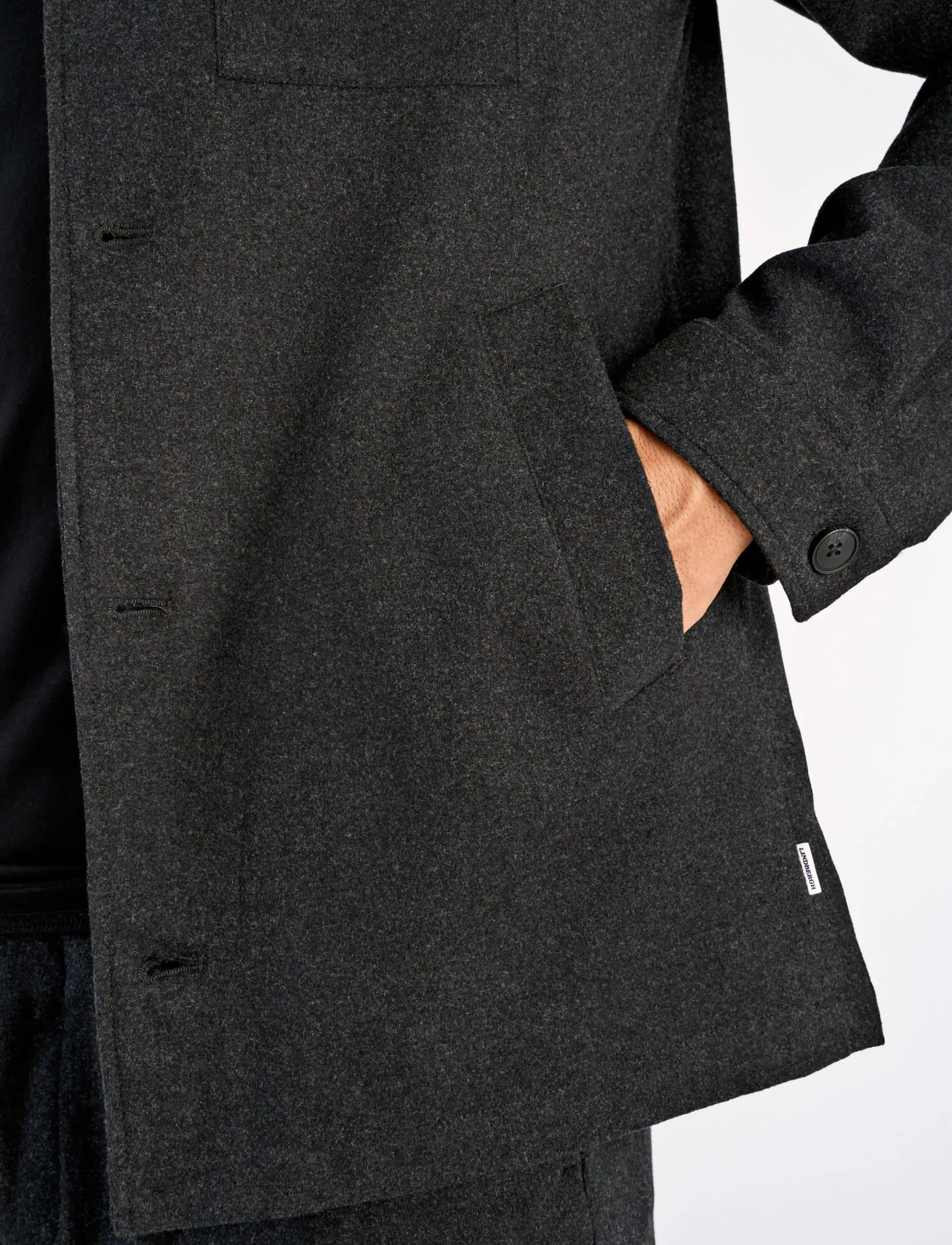 Lindbergh Flannel Wool Blend Cropped Length O jackor herr – bild 5