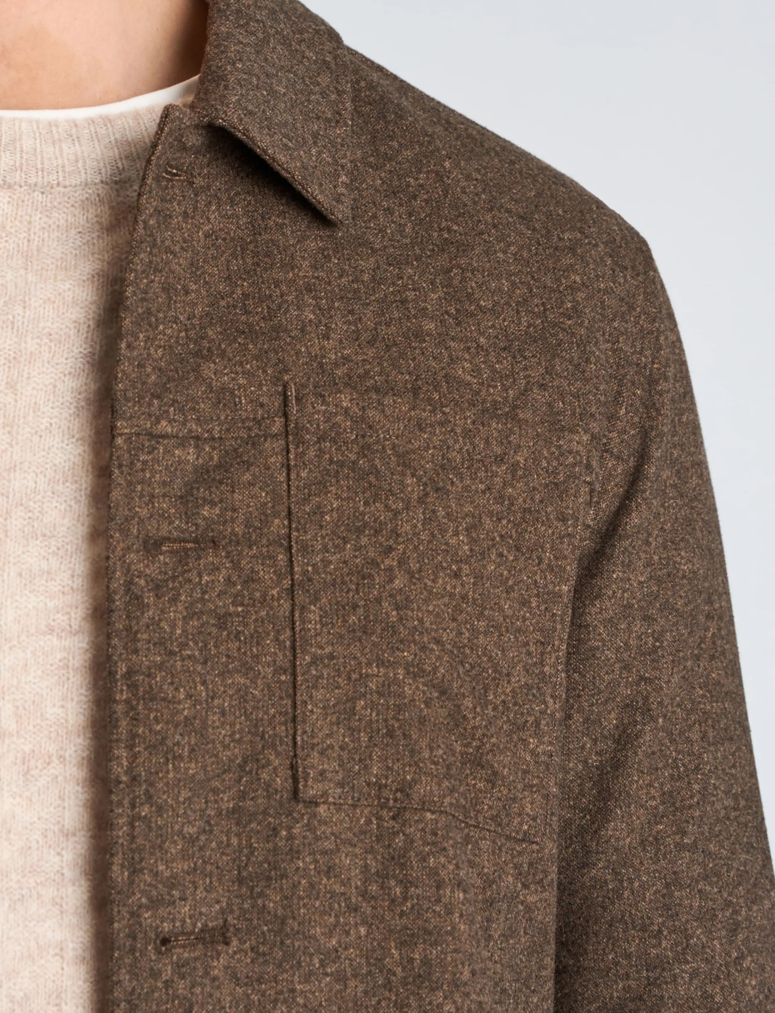 Lindbergh Flannel Wool Blend Cropped Length O jackor herr – bild 5