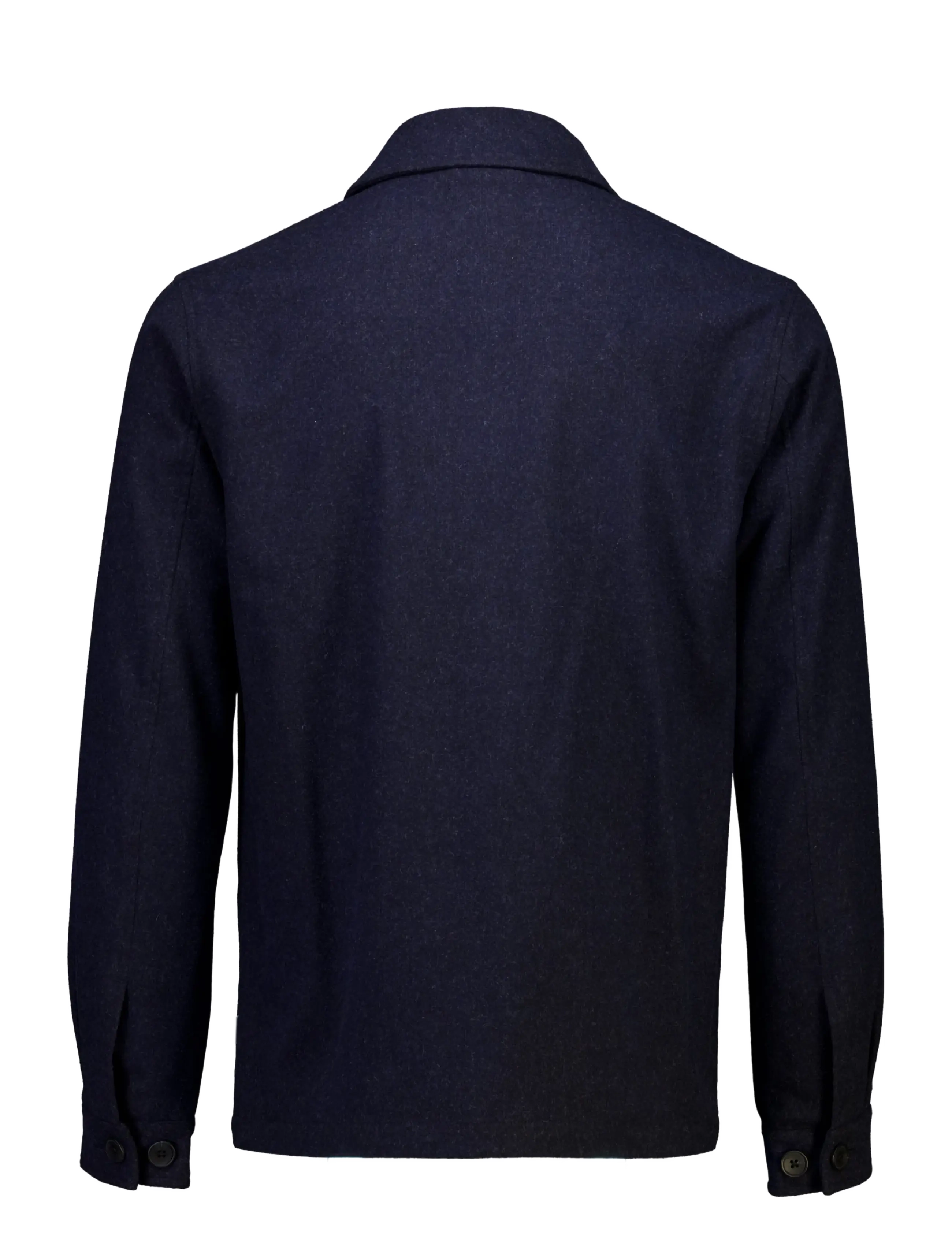 Lindbergh - Flannel wool blend cropped length o - jackets - dk blue mel - 2