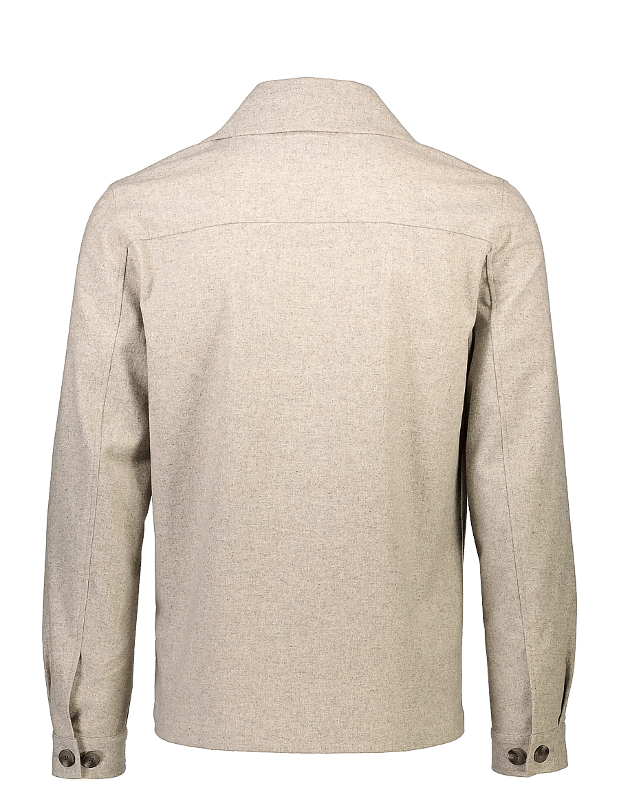 Lindbergh - Flannel wool blend cropped length o - jackets - dk sand mel - 2