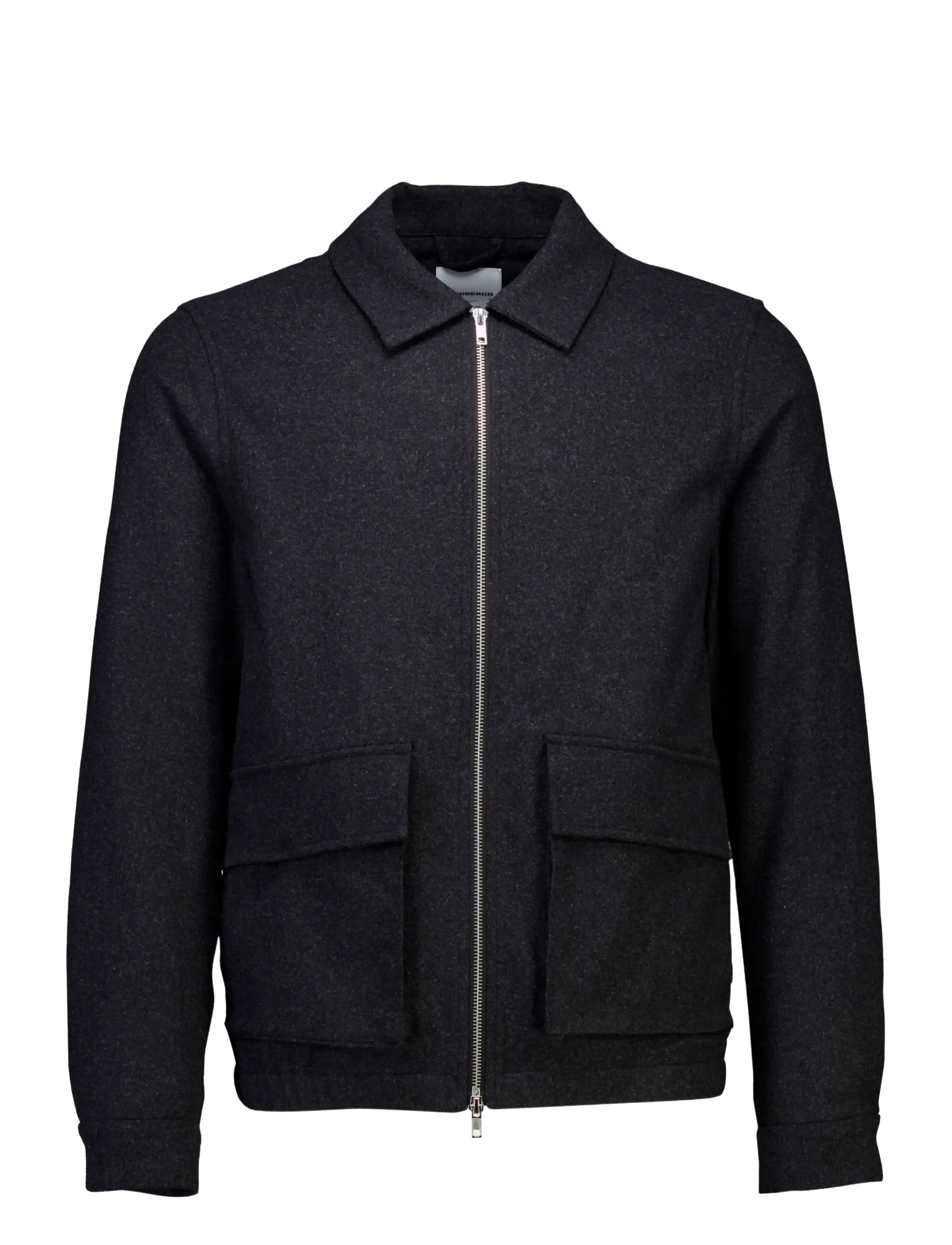 Lindbergh - Flannel wool blend cropped length o - jackets - black mel - 1