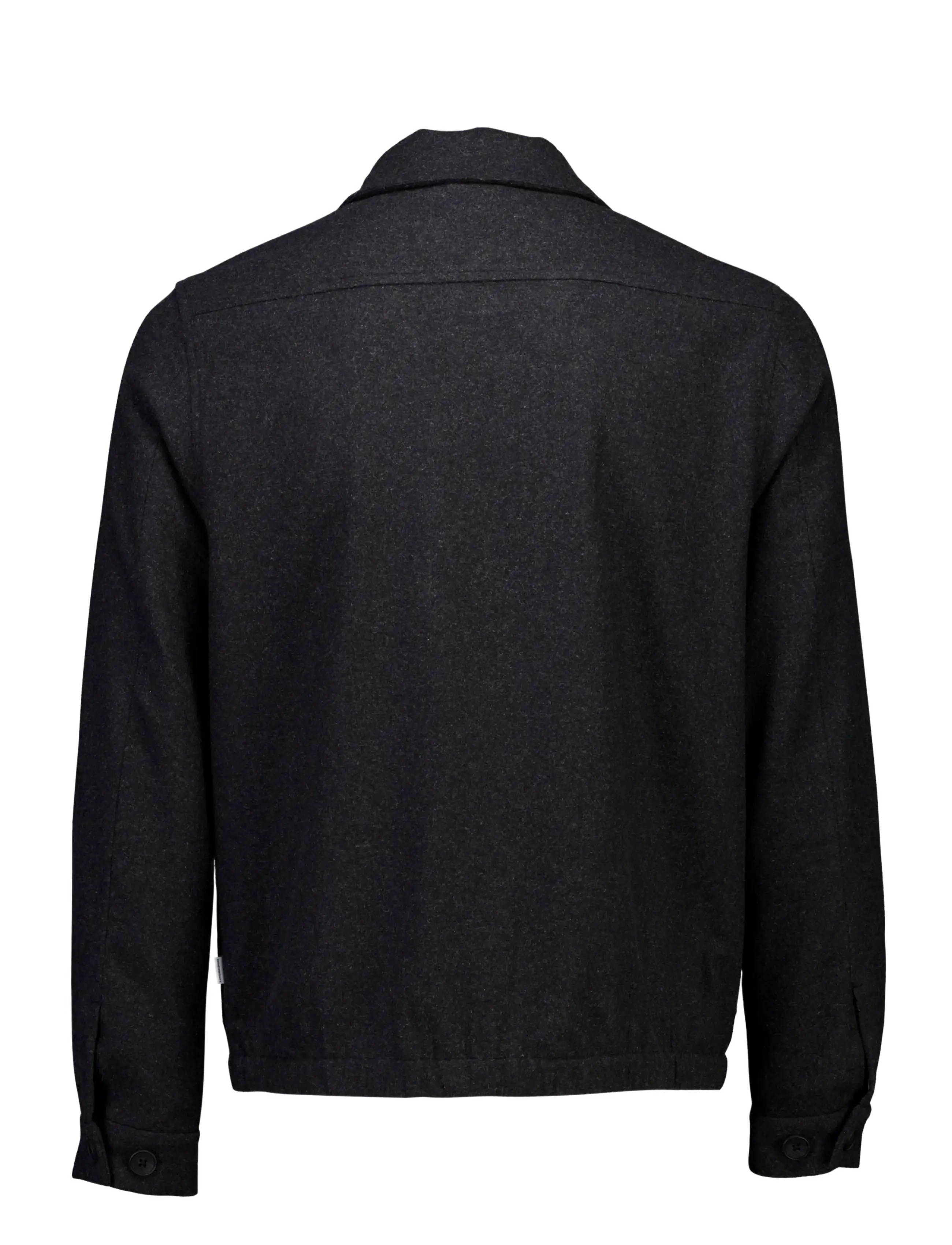 Lindbergh - Flannel wool blend cropped length o - jackets - black mel - 2