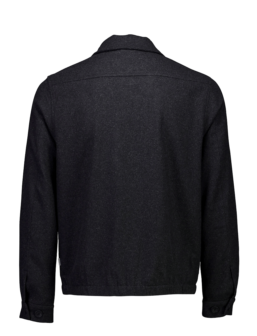 Lindbergh - Flannel wool blend cropped length o - jacken - black mel - 2