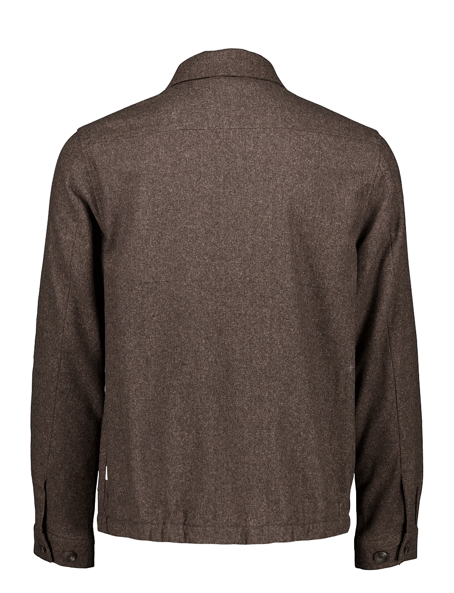 Lindbergh - Flannel wool blend cropped length o - jacken - brown mel - 2
