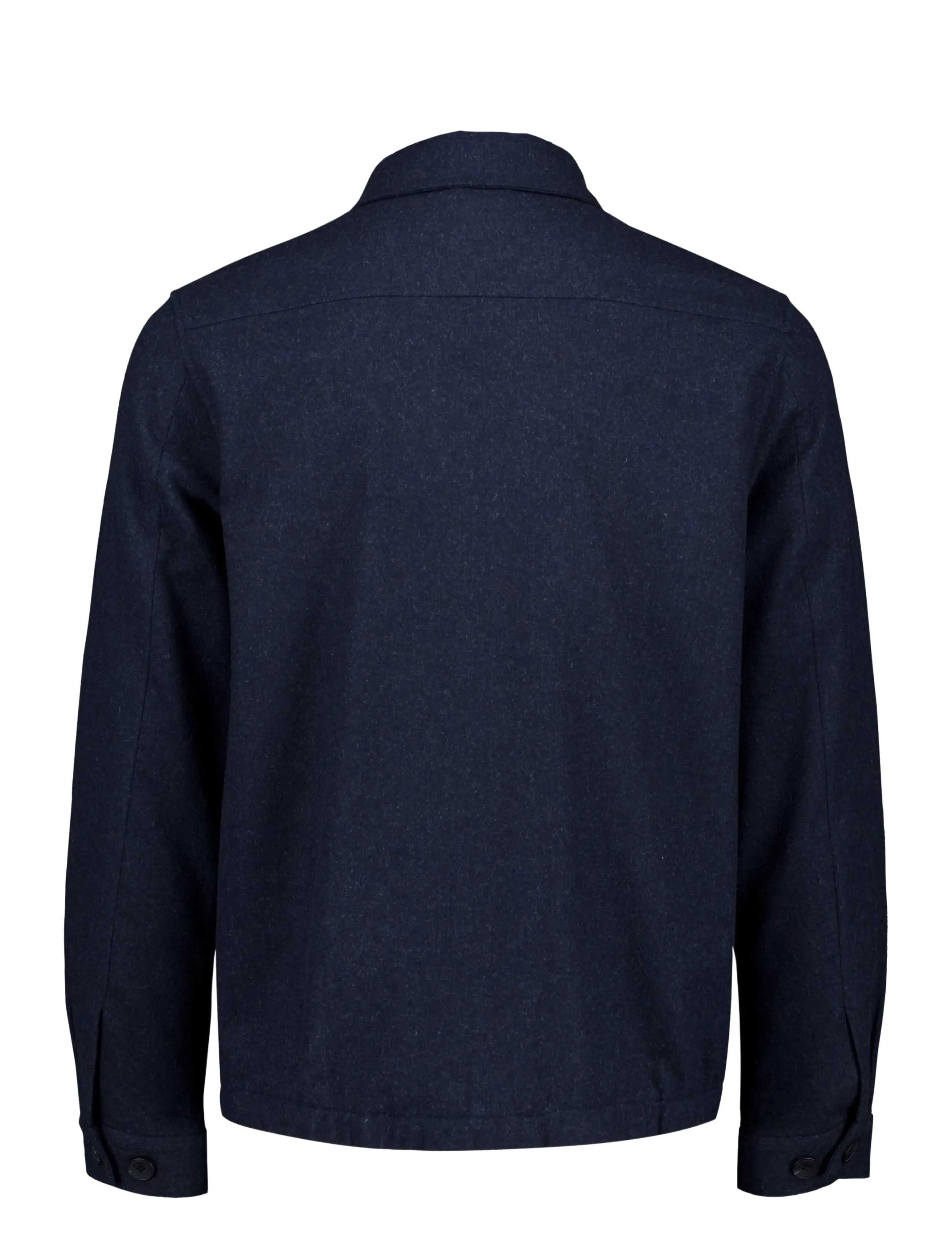 Lindbergh - Flannel wool blend cropped length o - jackets - dk blue mel - 2