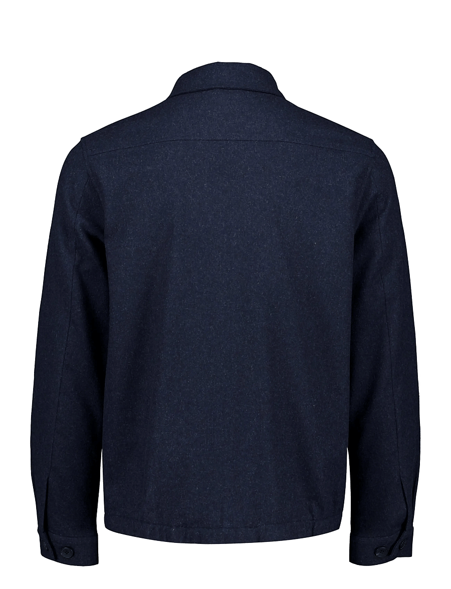 Lindbergh - Flannel wool blend cropped length o - jacken - dk blue mel - 2