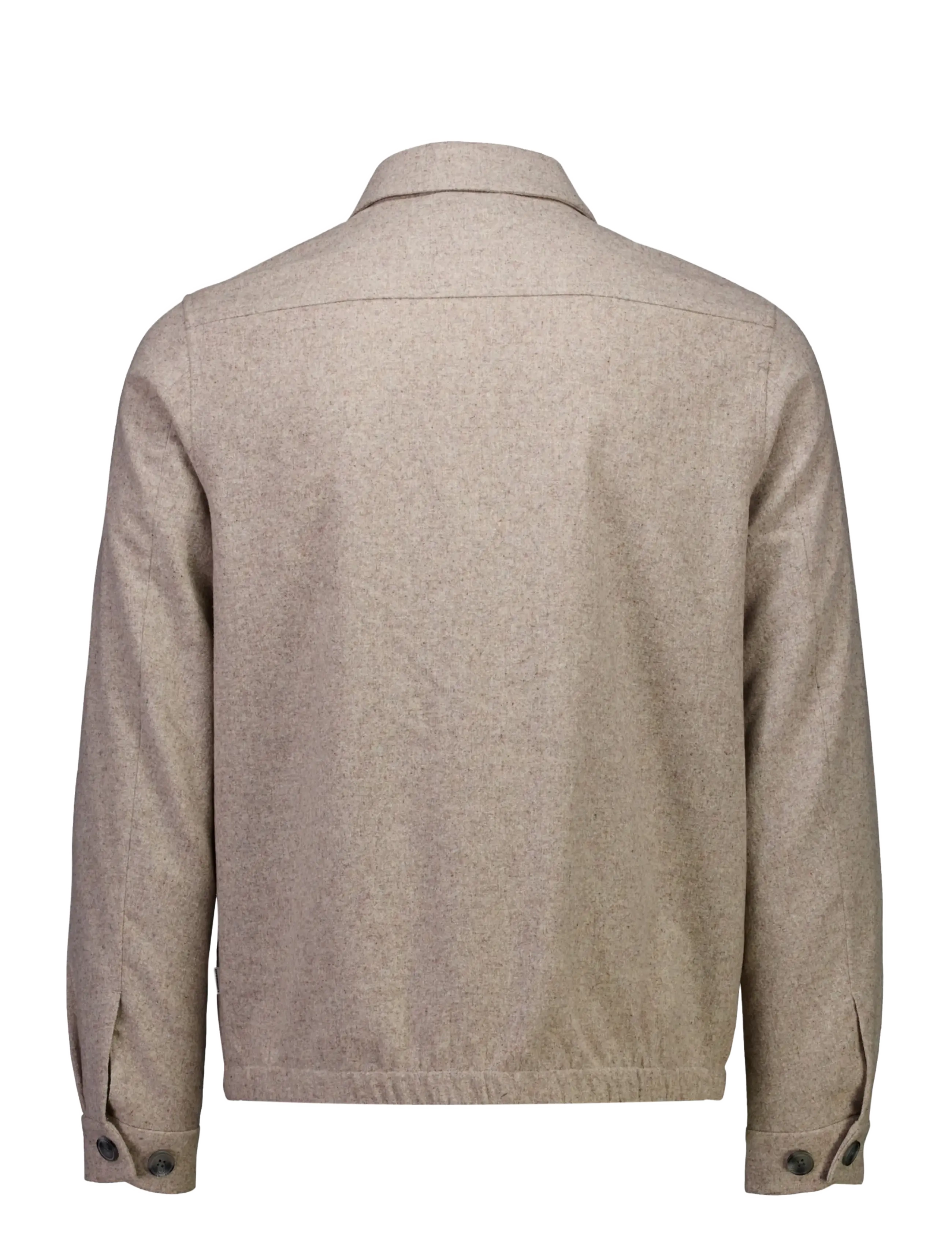 Lindbergh - Flannel wool blend cropped length o - jackets - dk sand mel - 2