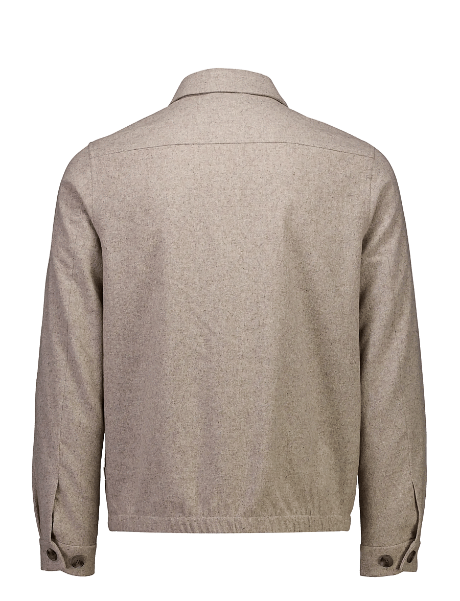 Lindbergh - Flannel wool blend cropped length o - jackets - dk sand mel - 2