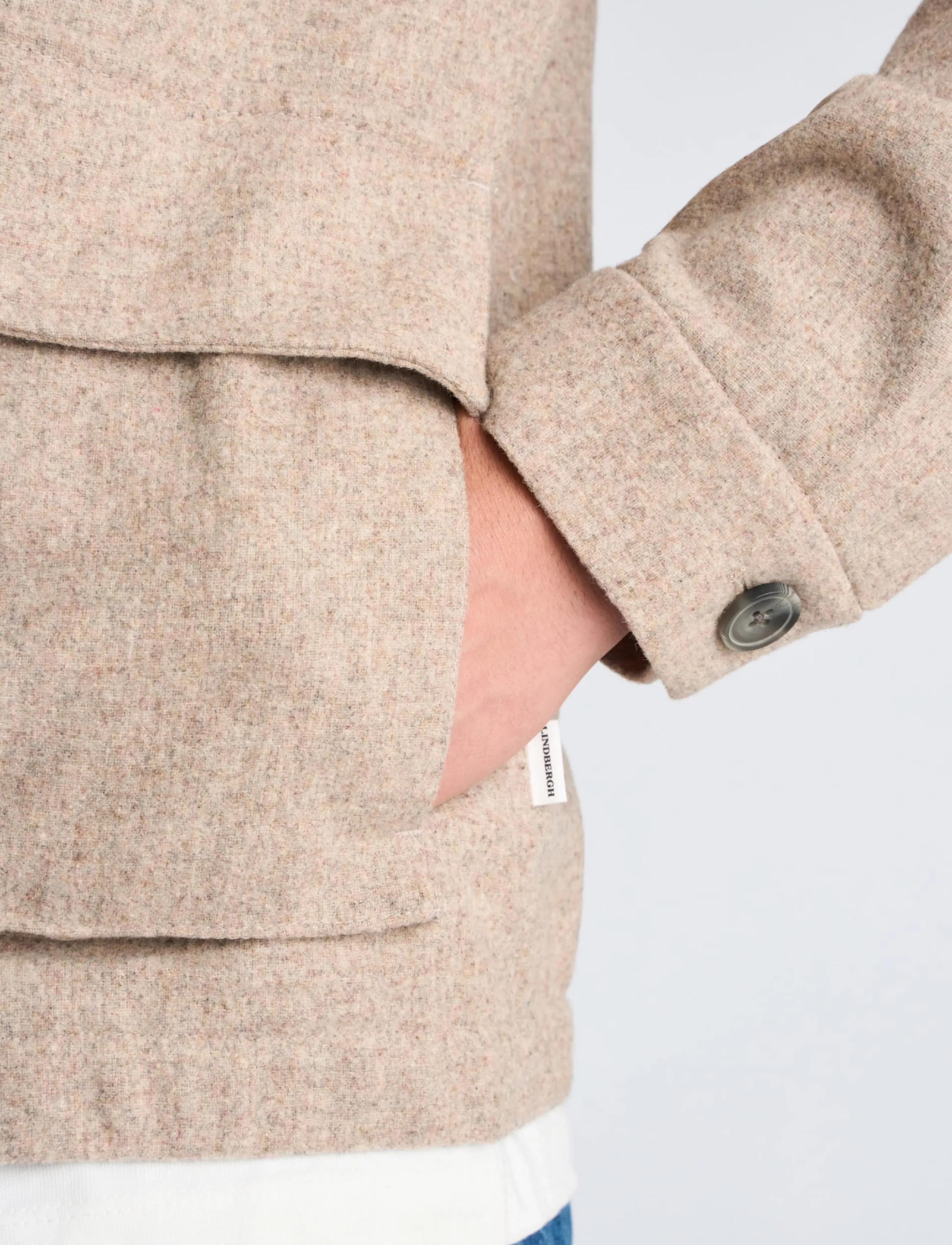 Lindbergh Flannel Wool Blend Cropped Length O jackor herr – bild 5