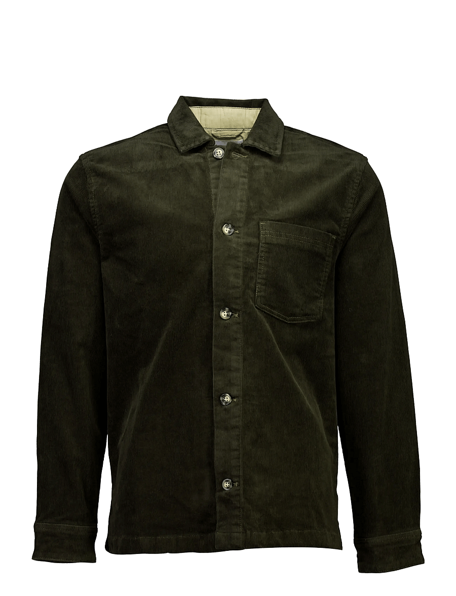 Lindbergh - Superflex corduroy overshirt - corduroy shirts - army - 1