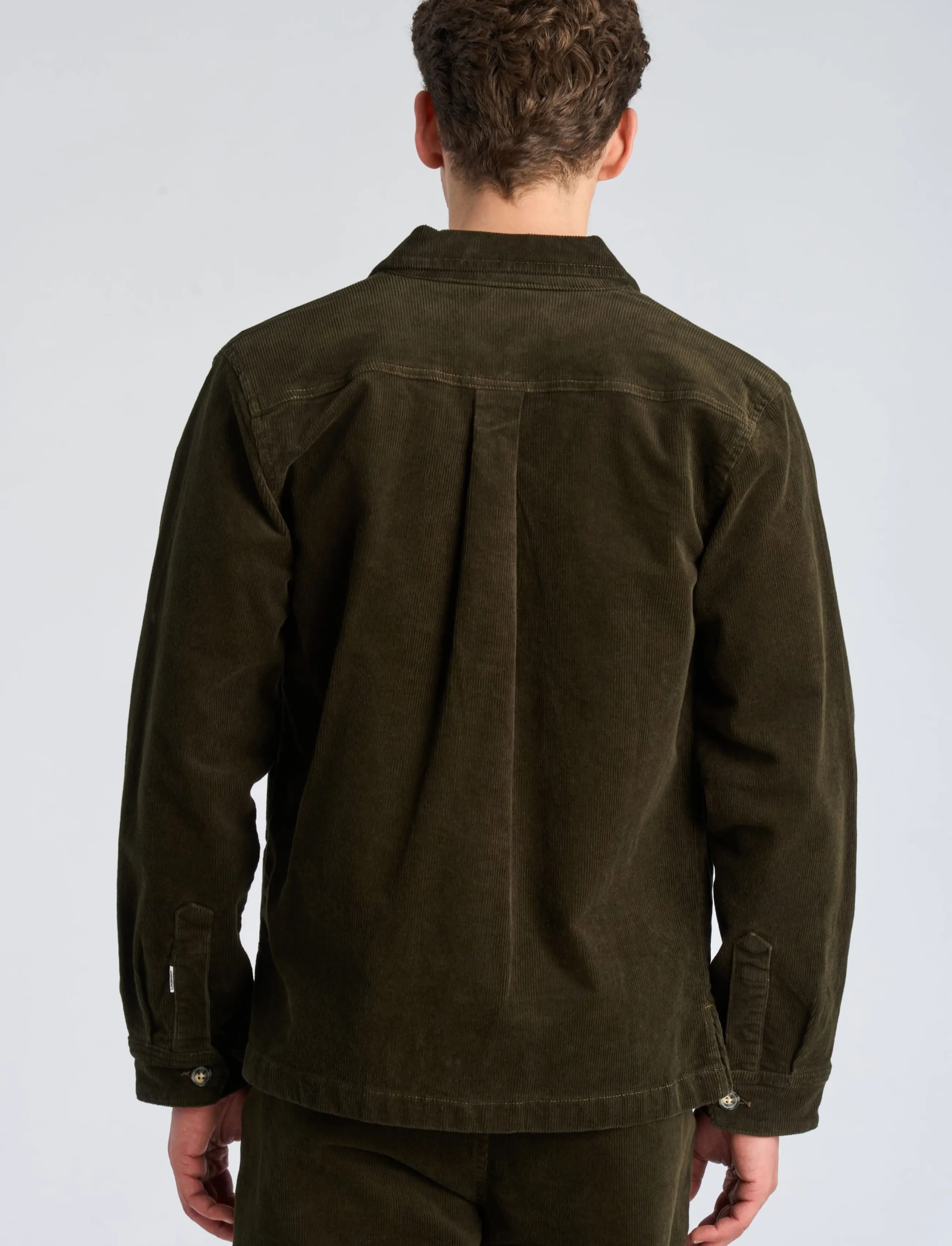 Lindbergh - Superflex corduroy overshirt - corduroy shirts - army - 4