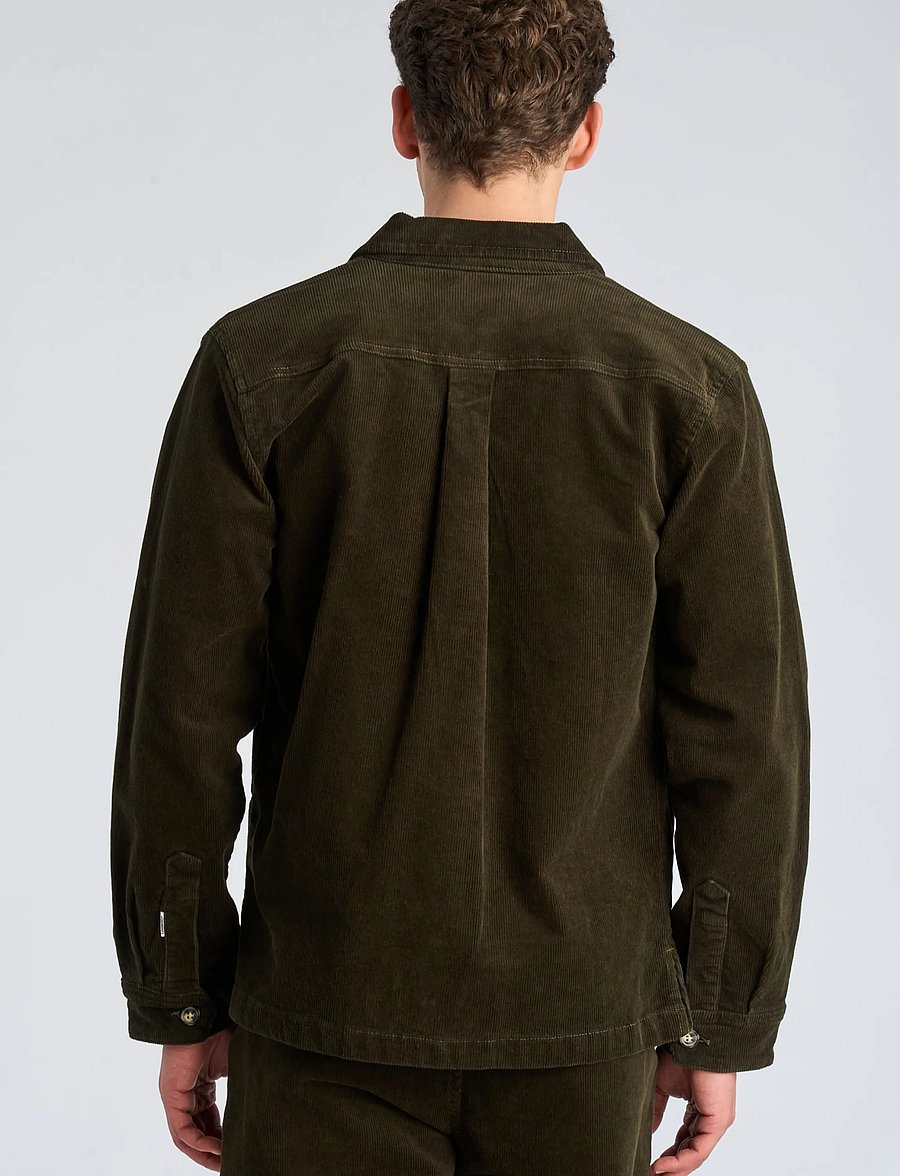 Lindbergh - Superflex corduroy overshirt - corduroy shirts - army - 4