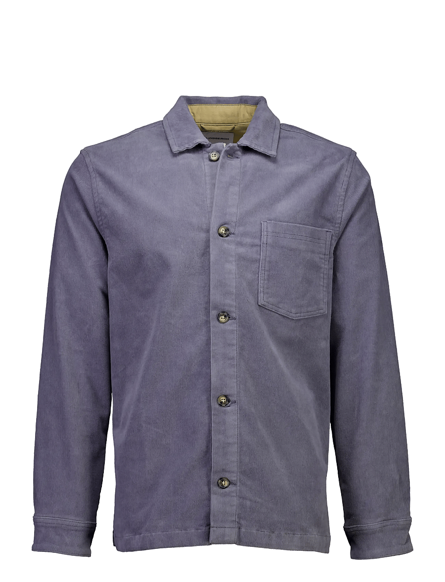 Lindbergh - Superflex corduroy overshirt - corduroy shirts - blue grey - 0