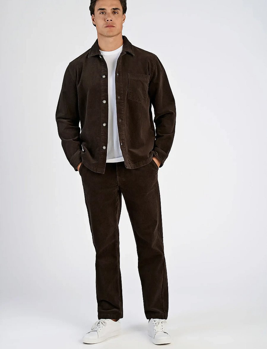 Lindbergh - Superflex corduroy overshirt - corduroy shirts - dk brown - 0