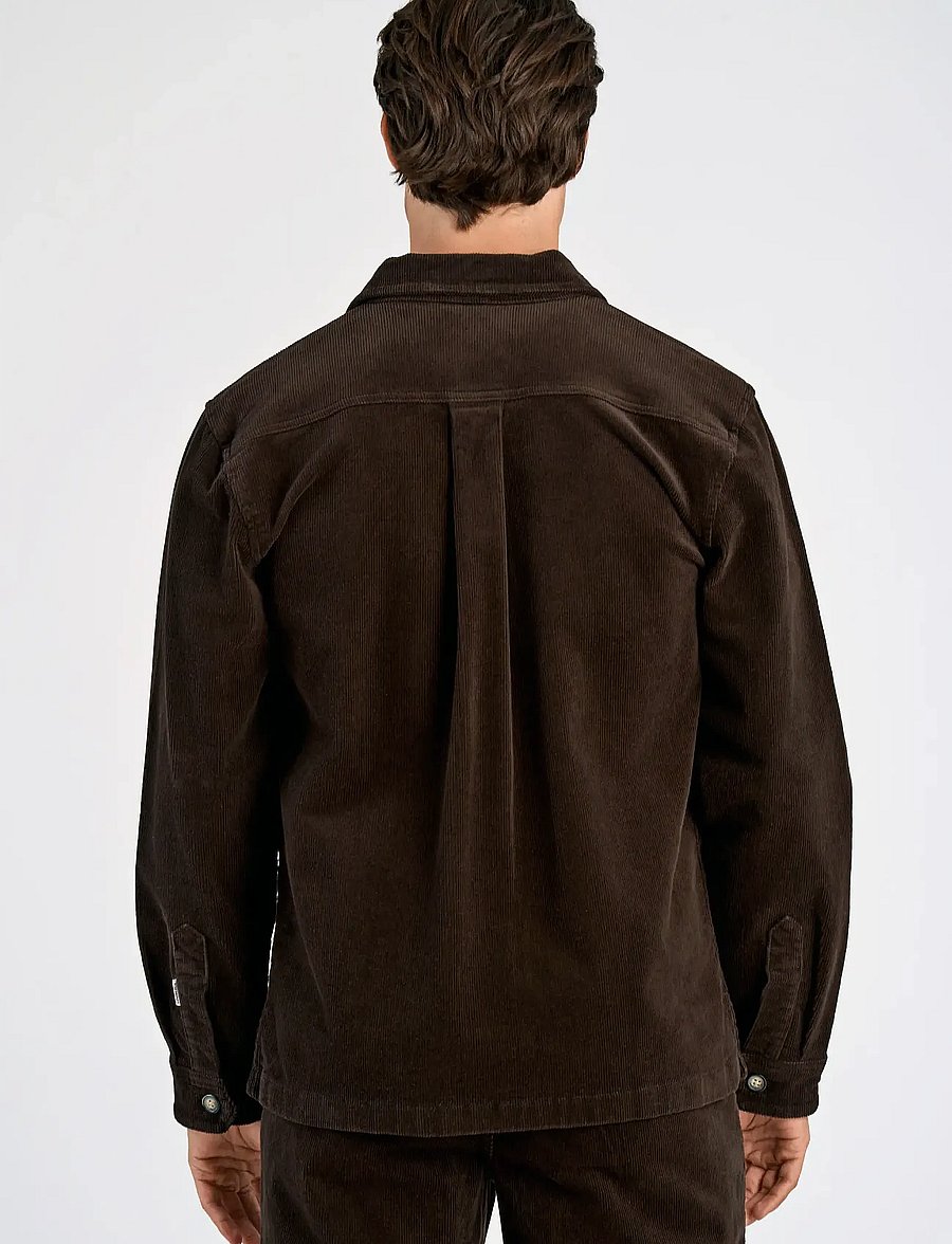 Lindbergh - Superflex corduroy overshirt - corduroy shirts - dk brown - 4