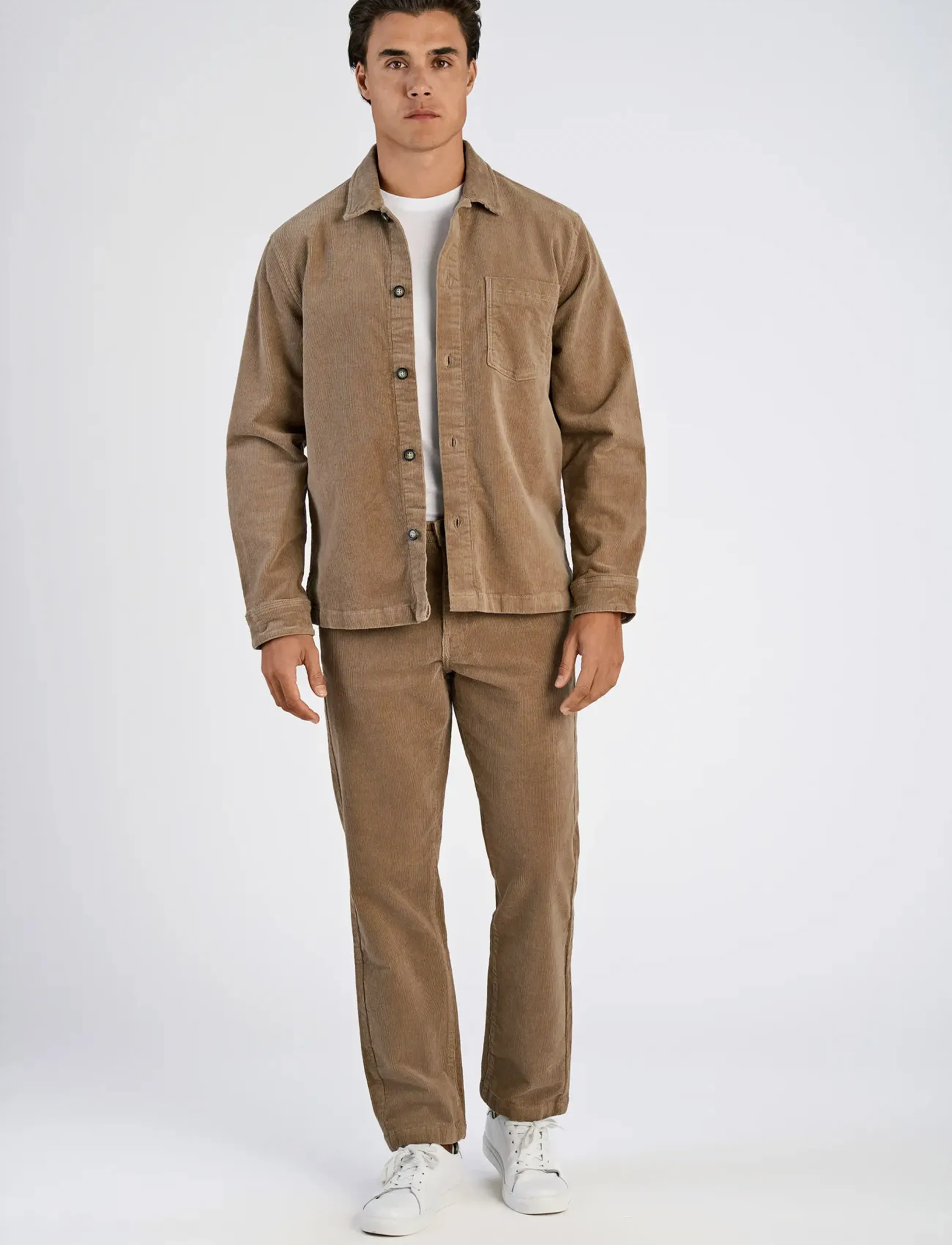 Lindbergh Superflex corduroy overshirt - Kollektionen - LT SAND / beige