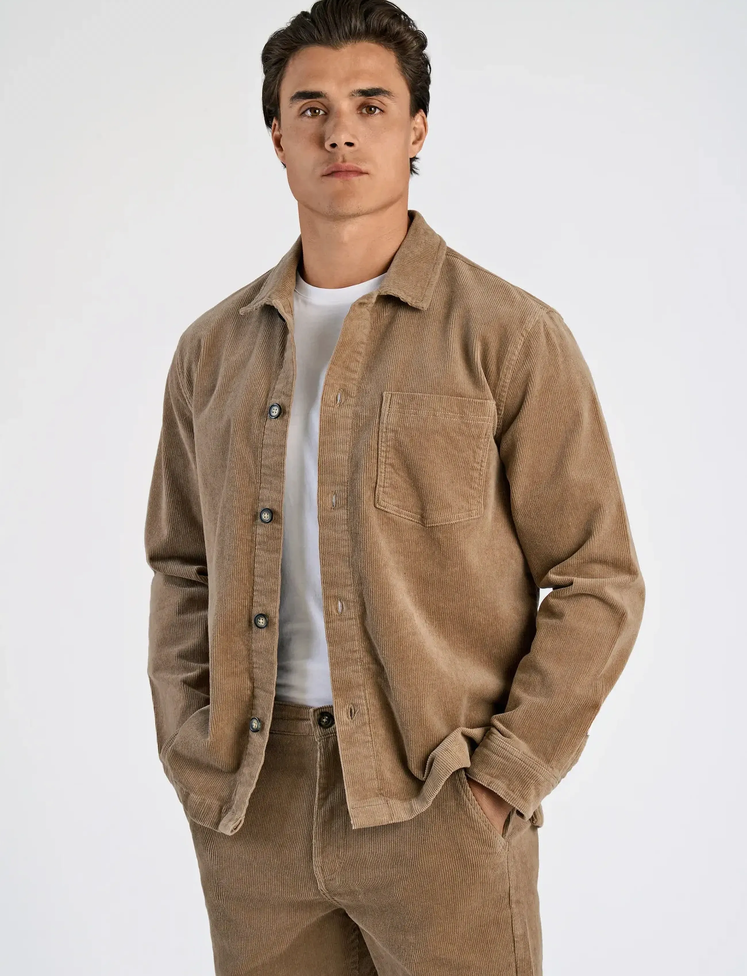 Lindbergh - Superflex corduroy overshirt - Überhemden - lt sand - 5