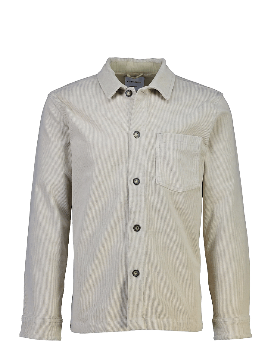 Lindbergh - Superflex corduroy overshirt - corduroy shirts - lt stone - 1
