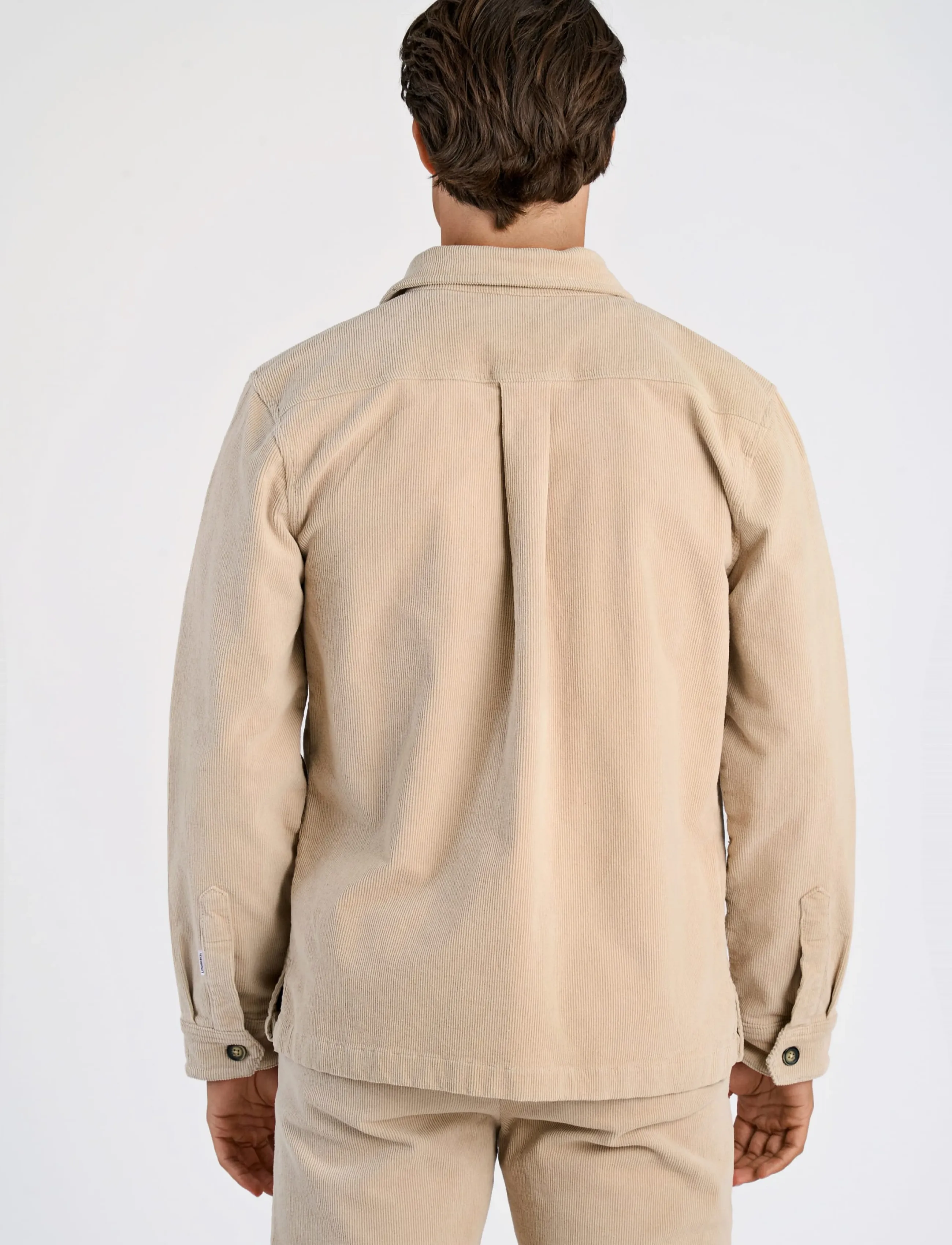 Lindbergh - Superflex corduroy overshirt - corduroy shirts - lt stone - 4