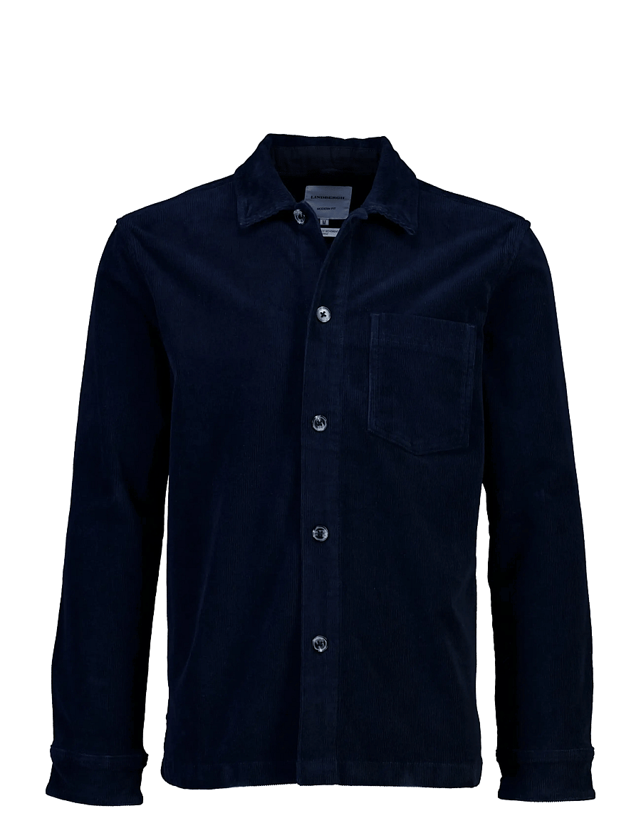 Lindbergh - Superflex corduroy overshirt - corduroy shirts - navy - 1