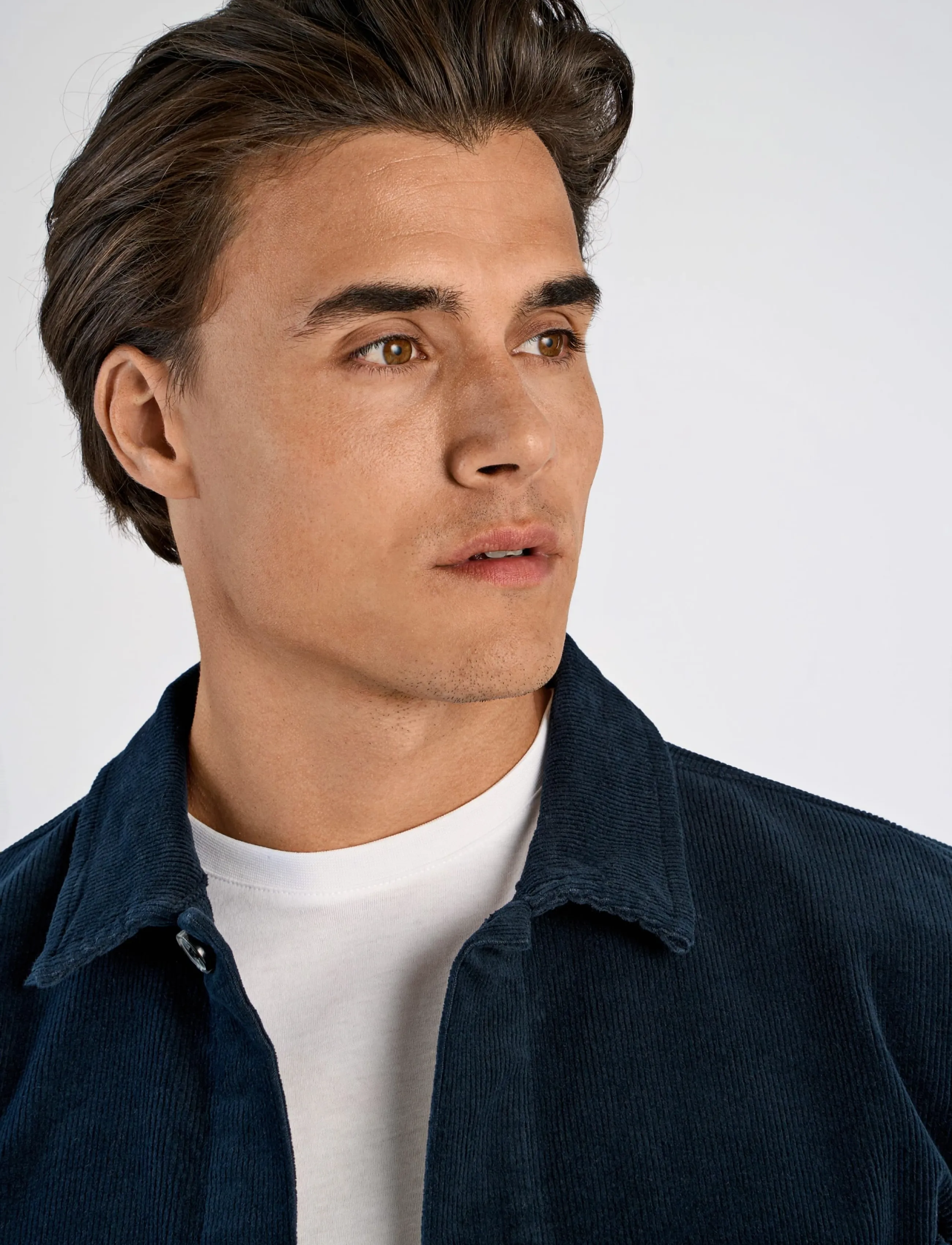 Lindbergh - Superflex corduroy overshirt - corduroy shirts - navy - 5
