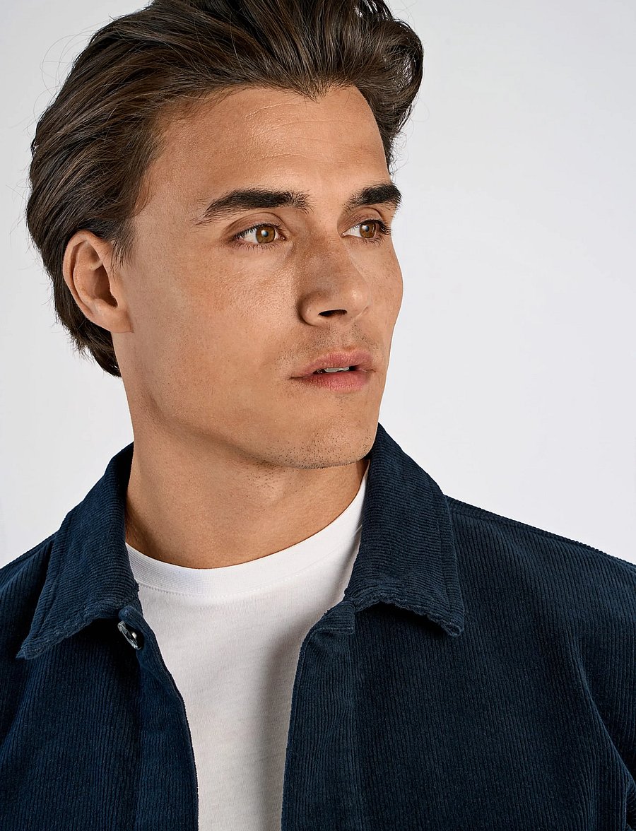 Lindbergh - Superflex corduroy overshirt - corduroy shirts - navy - 5
