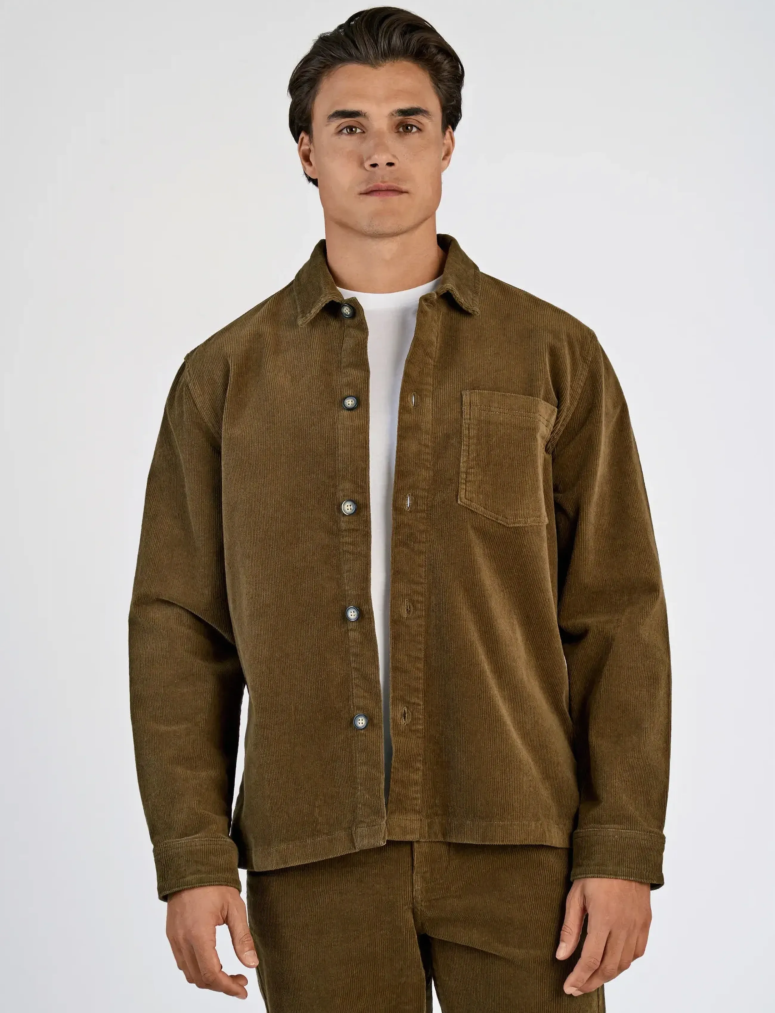 Lindbergh - Superflex corduroy overshirt - sand - 5