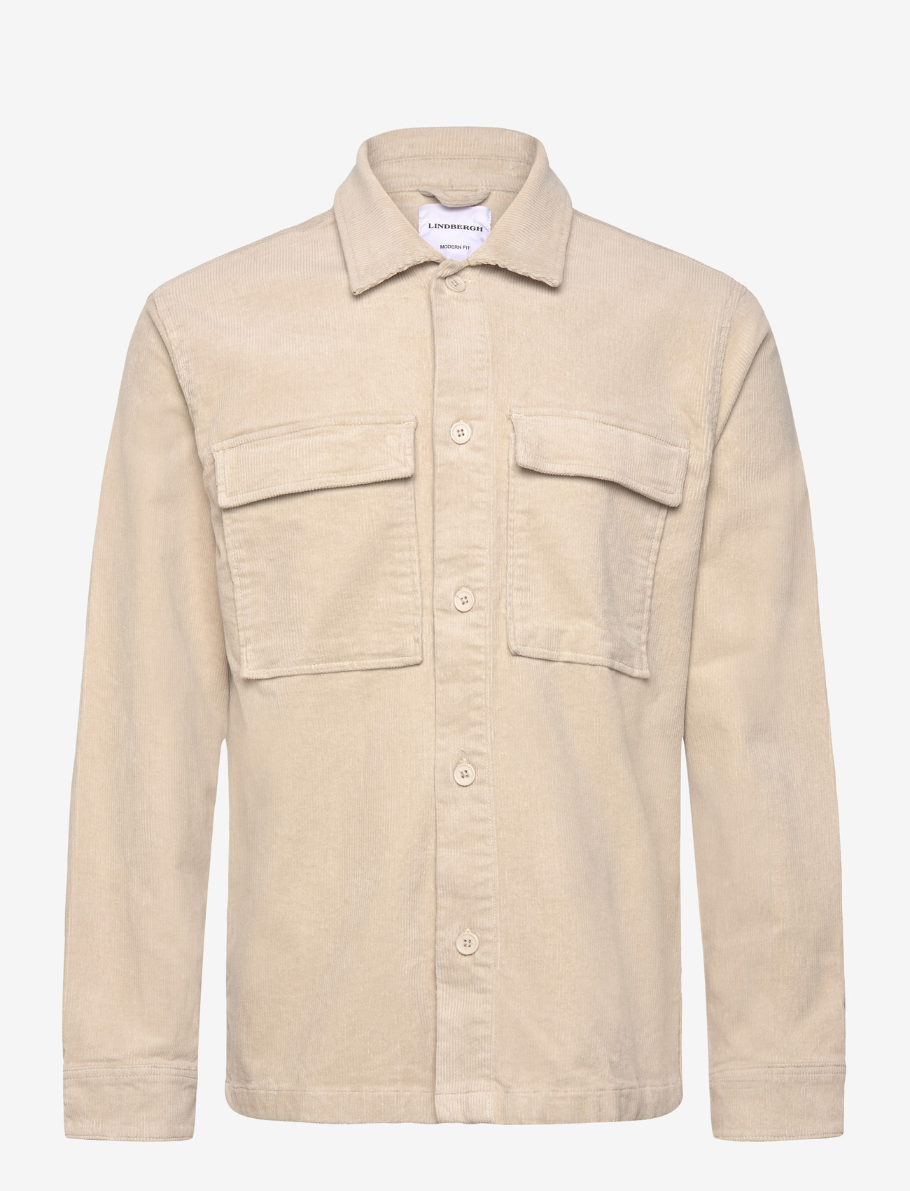 Lindbergh - Superflex corduroy overshirt - lt stone grey - 1