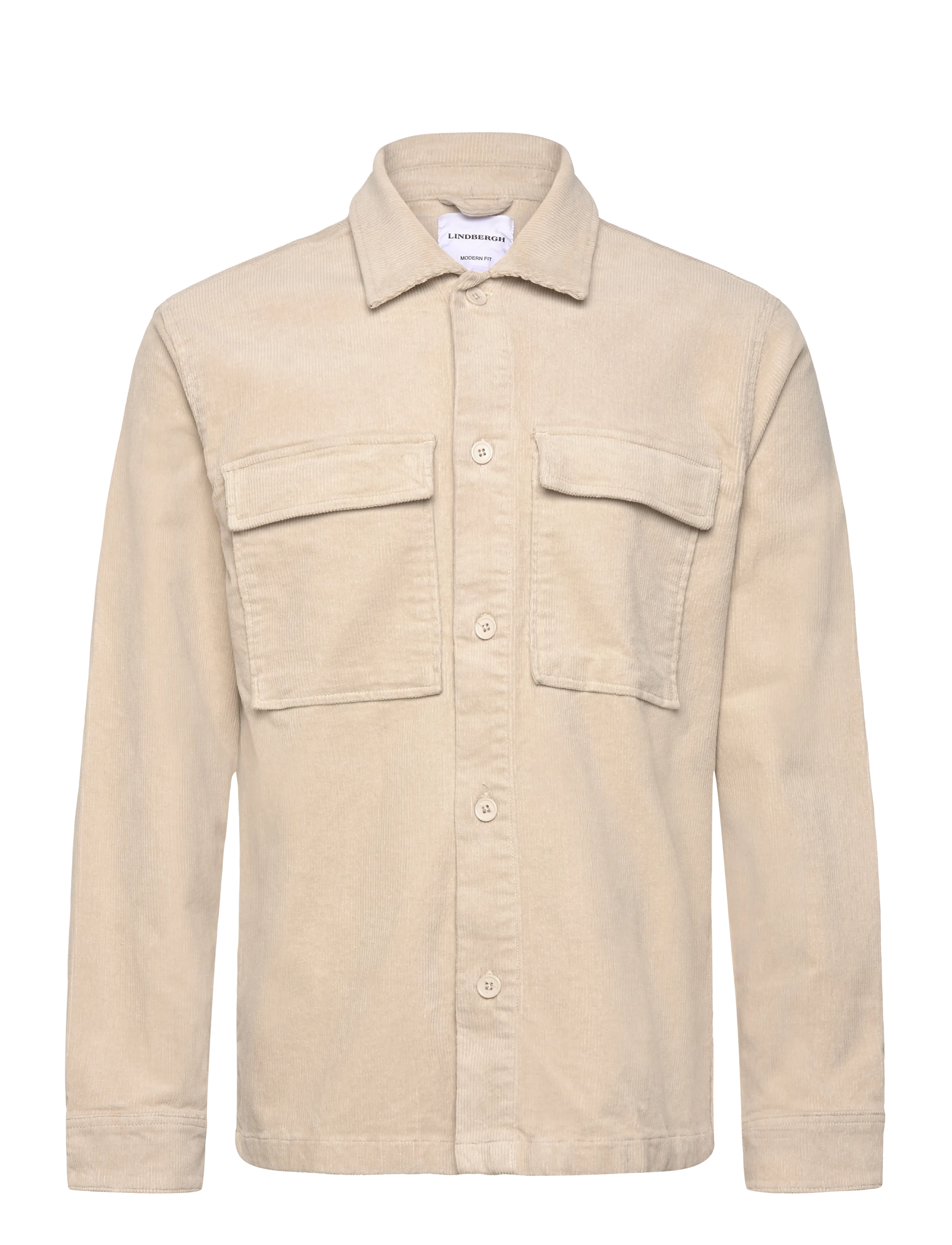Lindbergh Superflex corduroy overshirt - Overshirts - LT STONE GREY / beige