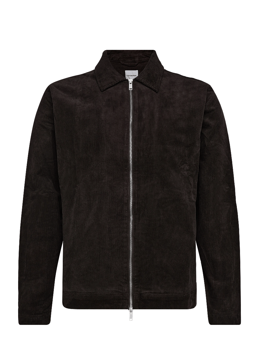 Lindbergh - Superflex corduroy zip-through over - höstjackor - dk brown - 0