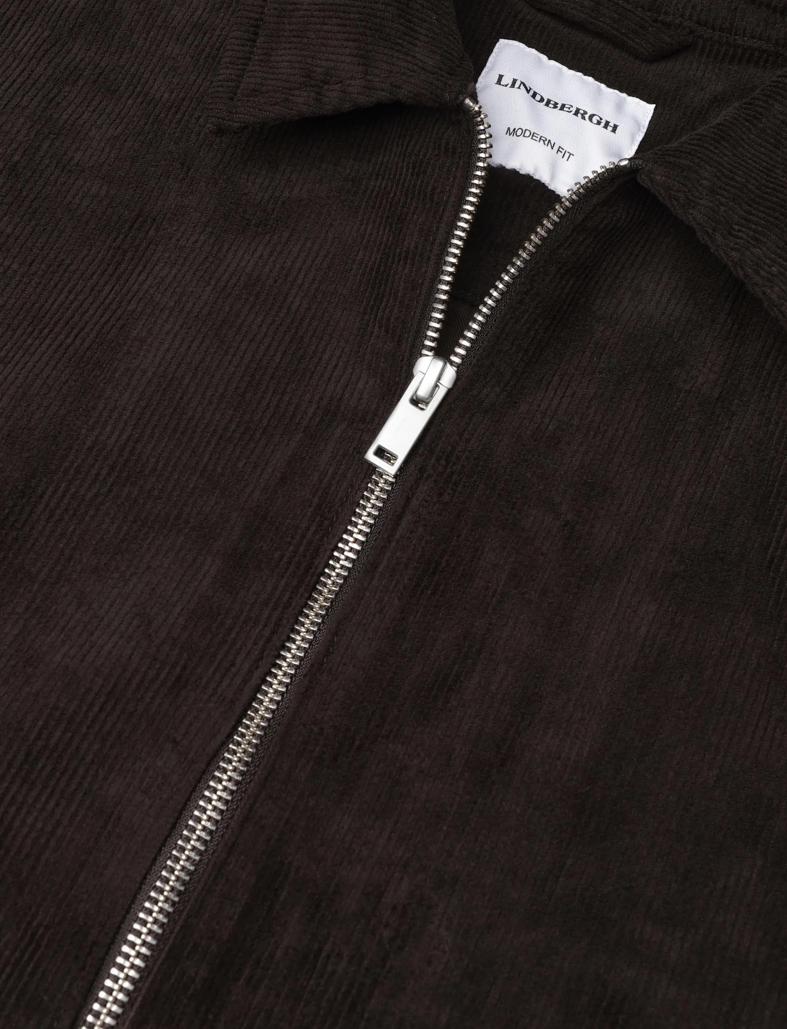 Lindbergh - Superflex corduroy zip-through over - höstjackor - dk brown - 2