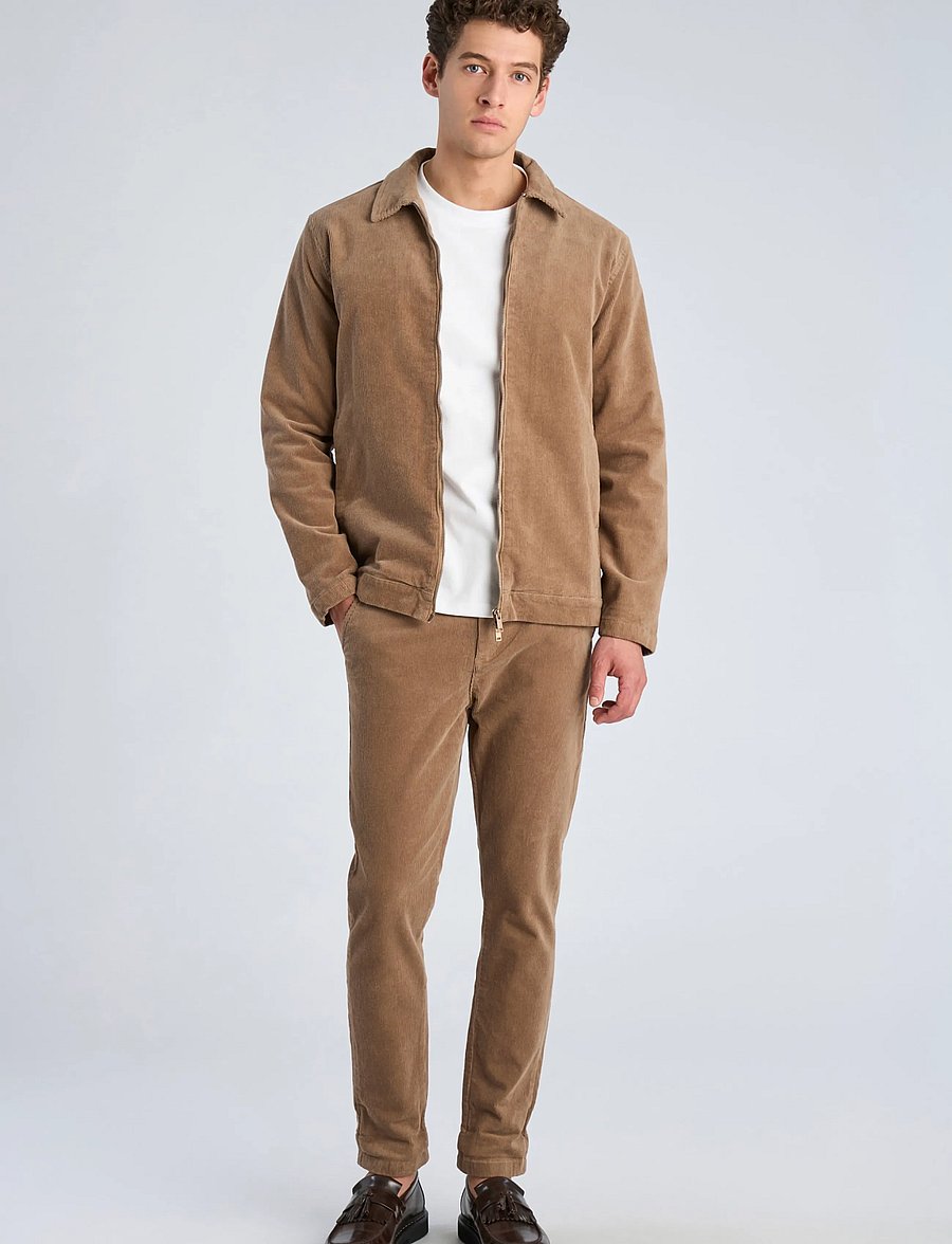 Lindbergh - Superflex corduroy zip-through over - efterårsjakker - lt sand - 0