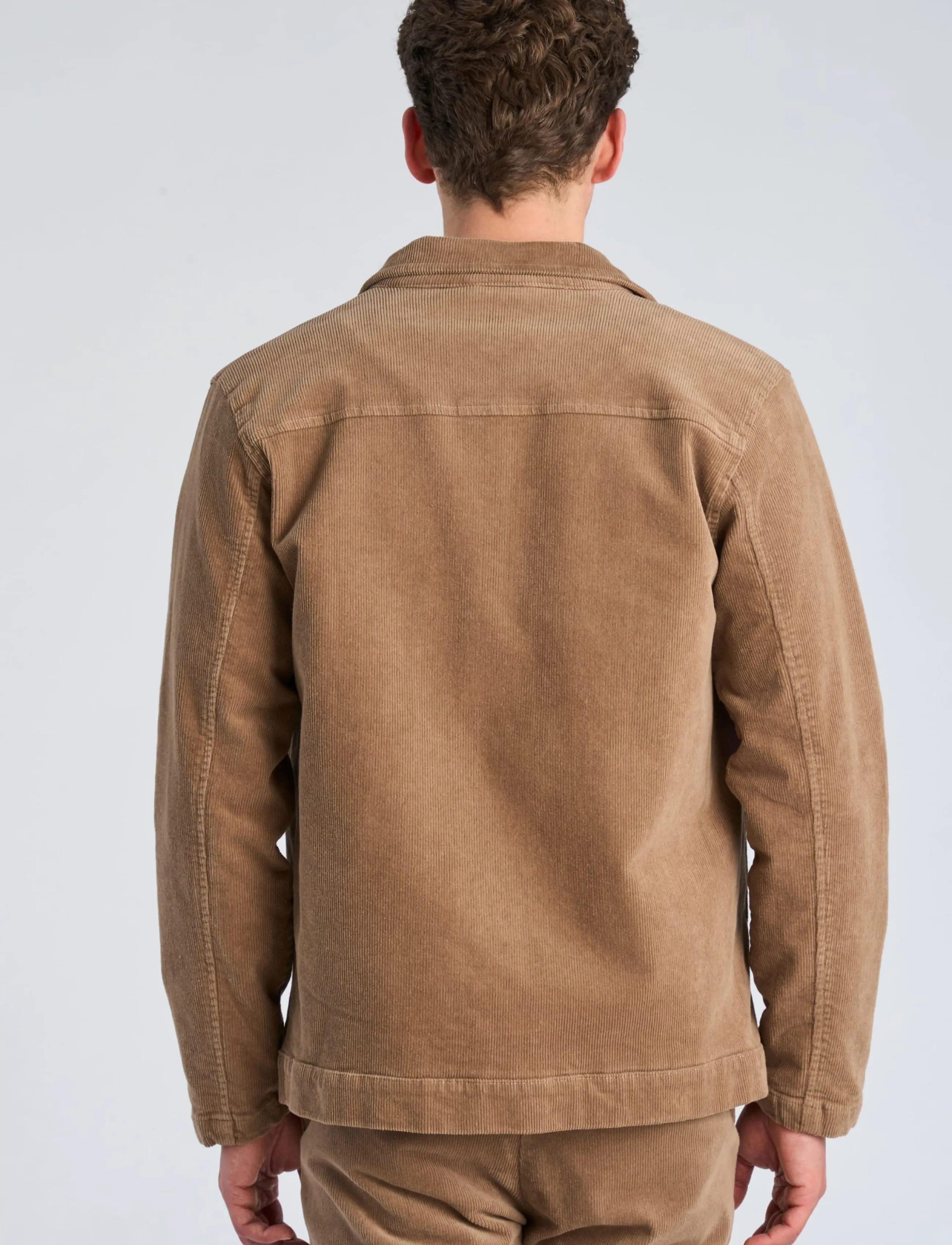 Lindbergh - Superflex corduroy zip-through over - fall jackets - lt sand - 4