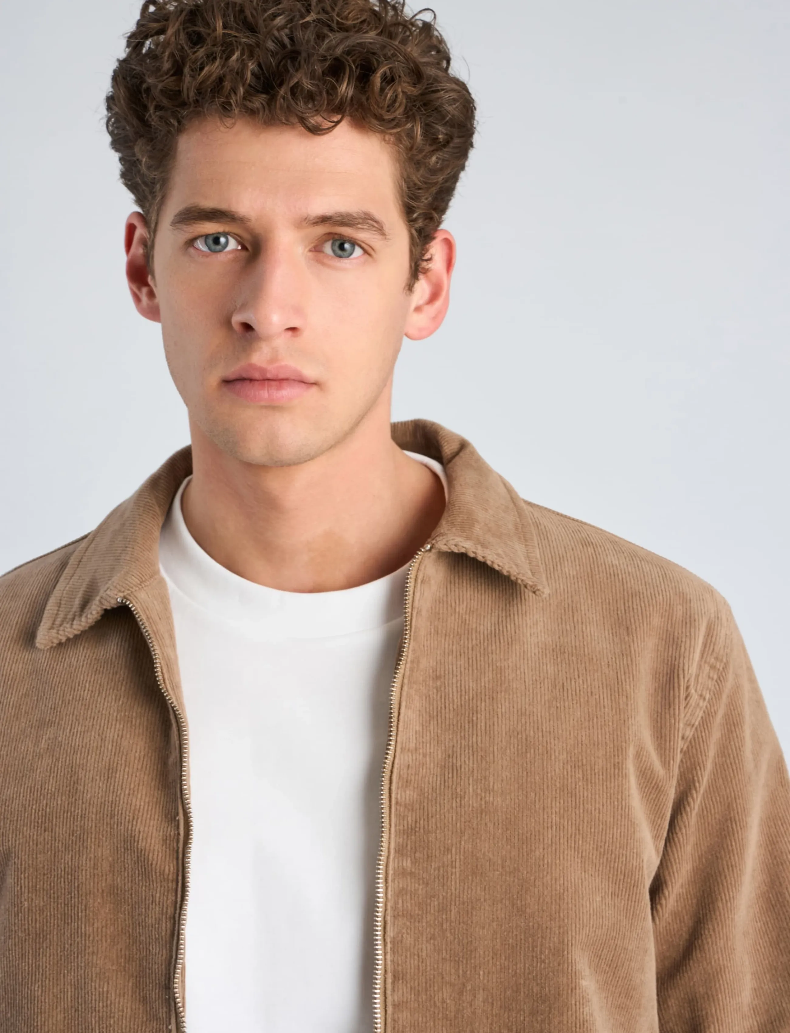 Lindbergh - Superflex corduroy zip-through over - fall jackets - lt sand - 5