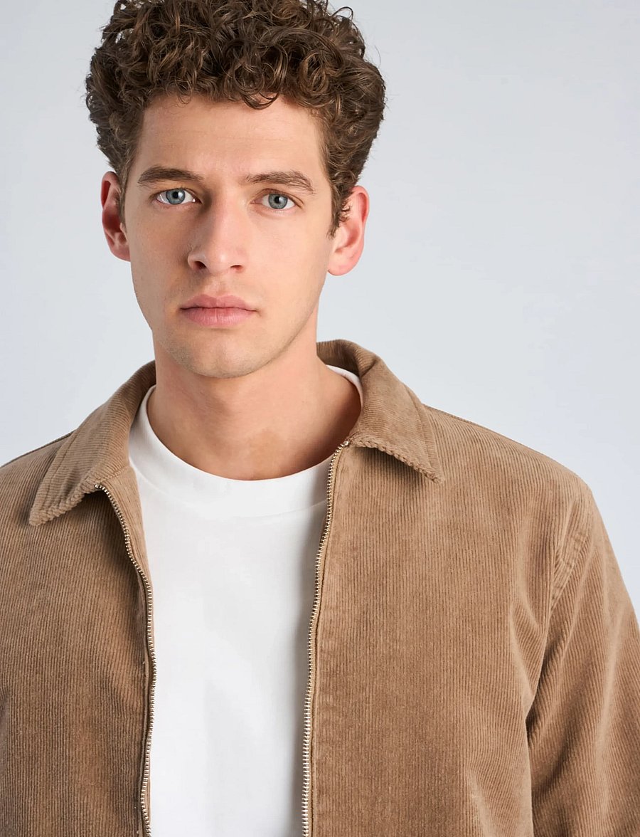 Lindbergh - Superflex corduroy zip-through over - efterårsjakker - lt sand - 5