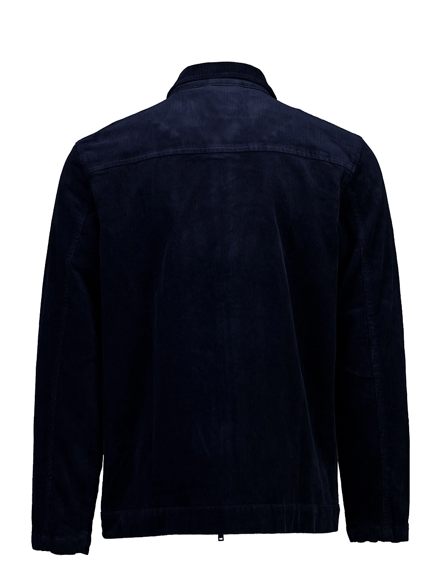 Lindbergh - Superflex corduroy zip-through over - fall jackets - navy - 1