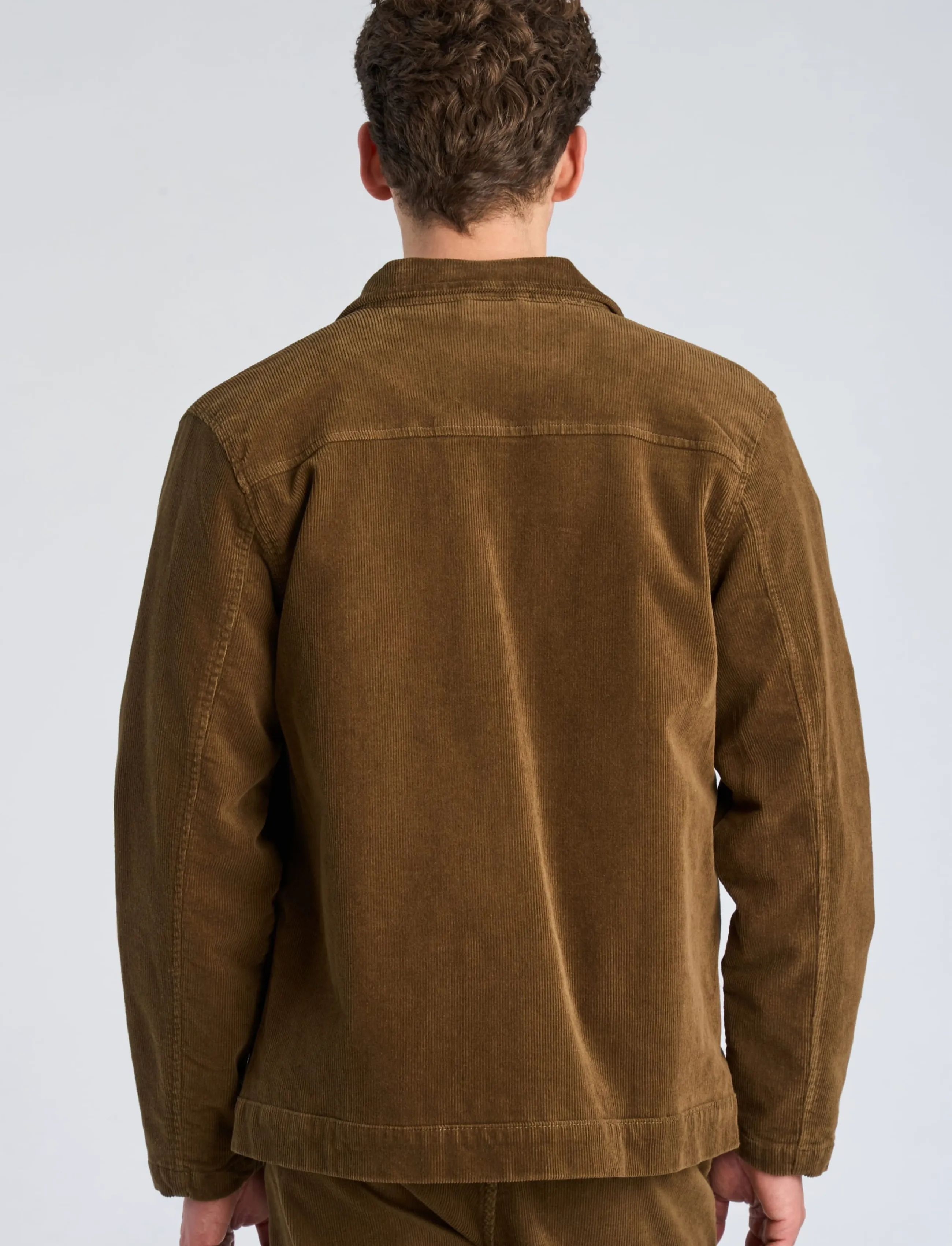 Lindbergh - Superflex corduroy zip-through over - fall jackets - sand - 4