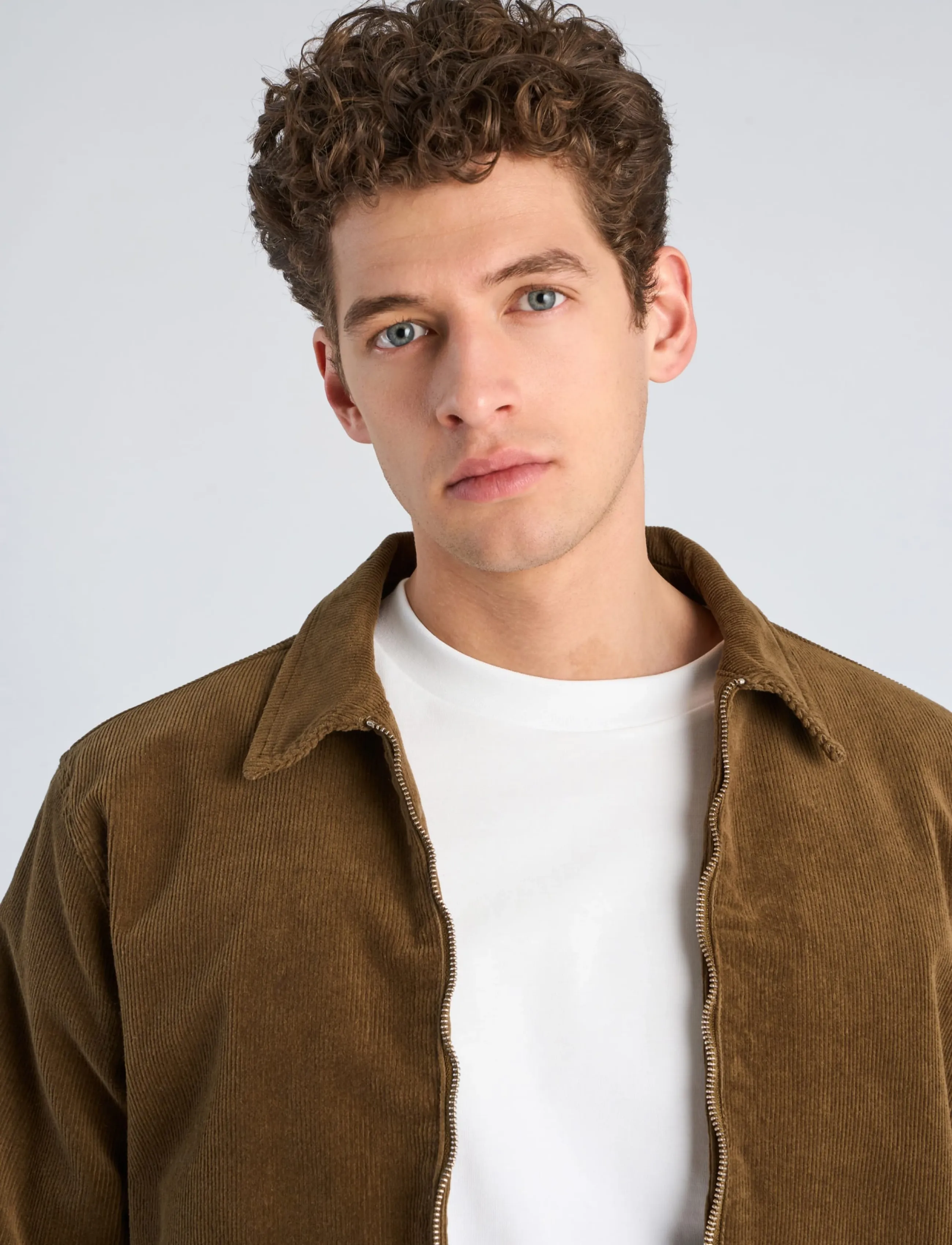 Lindbergh - Superflex corduroy zip-through over - fall jackets - sand - 5