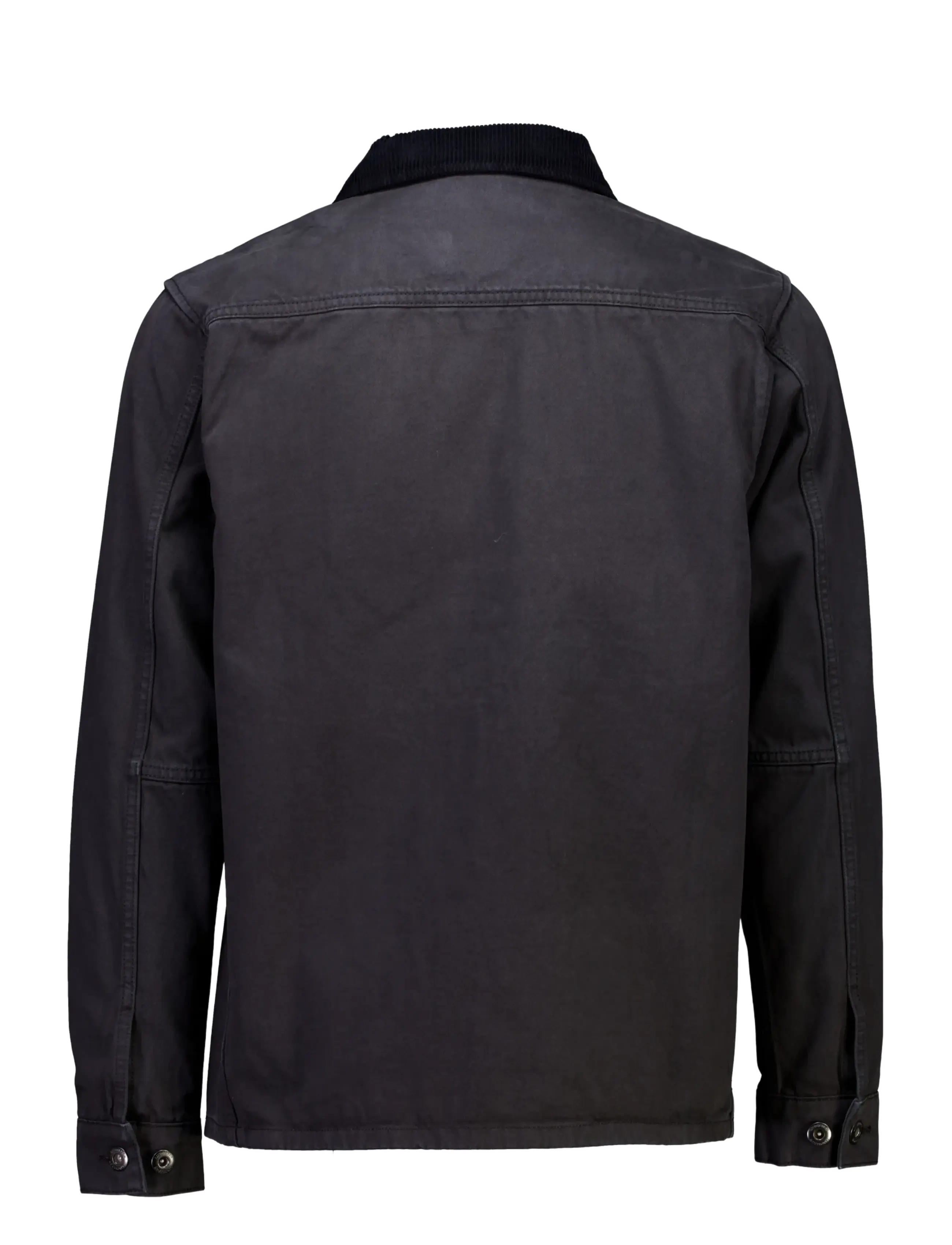 Lindbergh - Corduroy collar twill overshirt - ink grey - 2