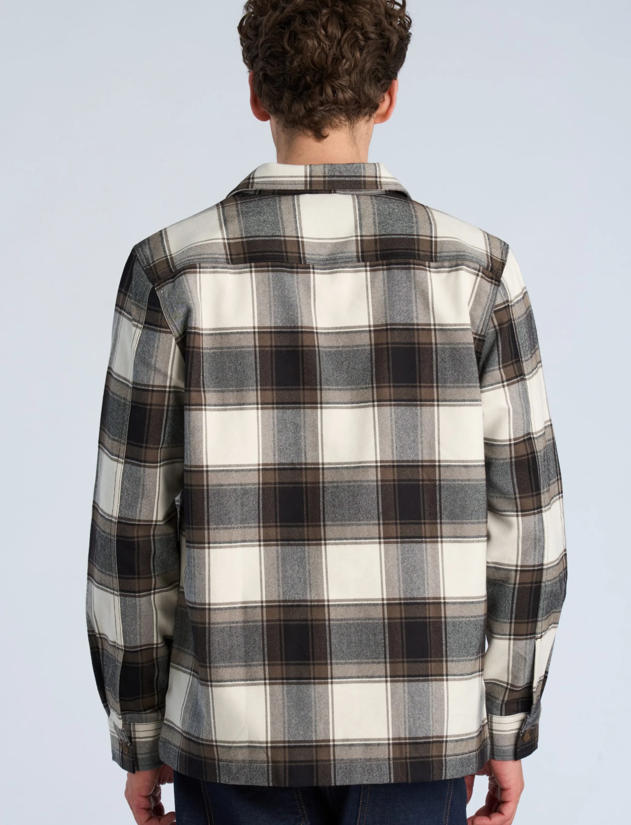 Lindbergh - Brushed structure overshirt - efterårstøj - brown - 4