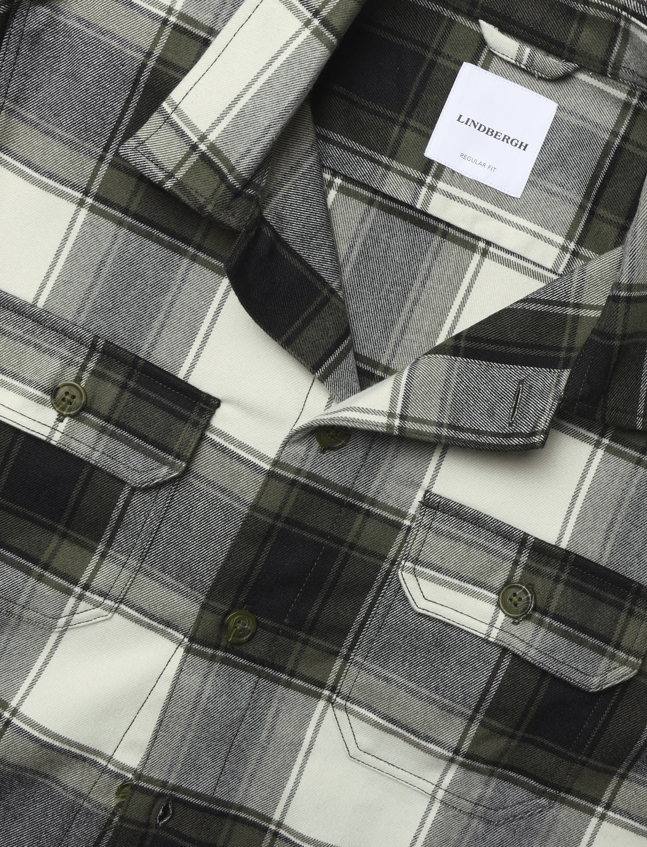 Lindbergh - Brushed structure overshirt - casual shirts - brown - 2