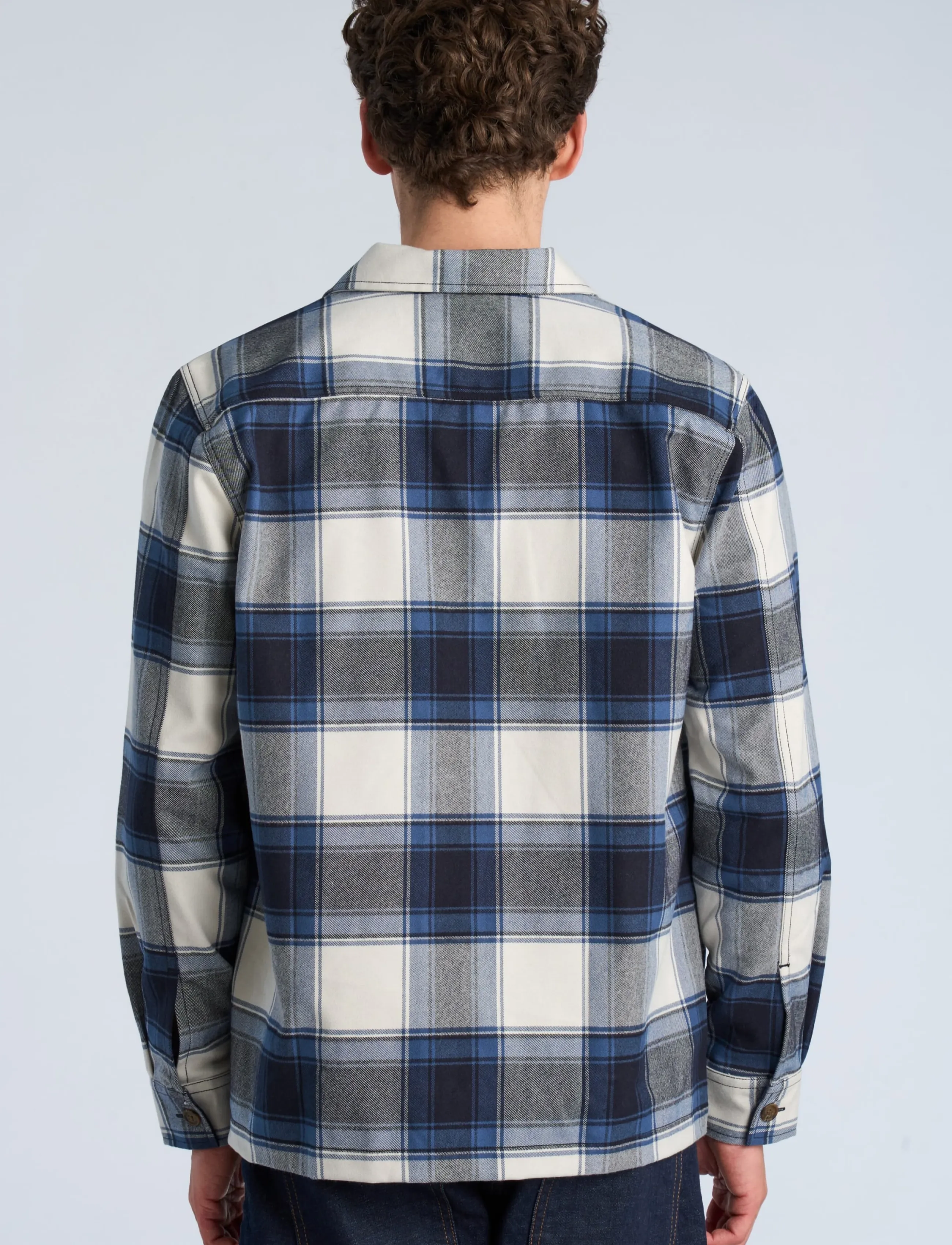 Lindbergh - Brushed structure overshirt - autumn clothing - navy - 4