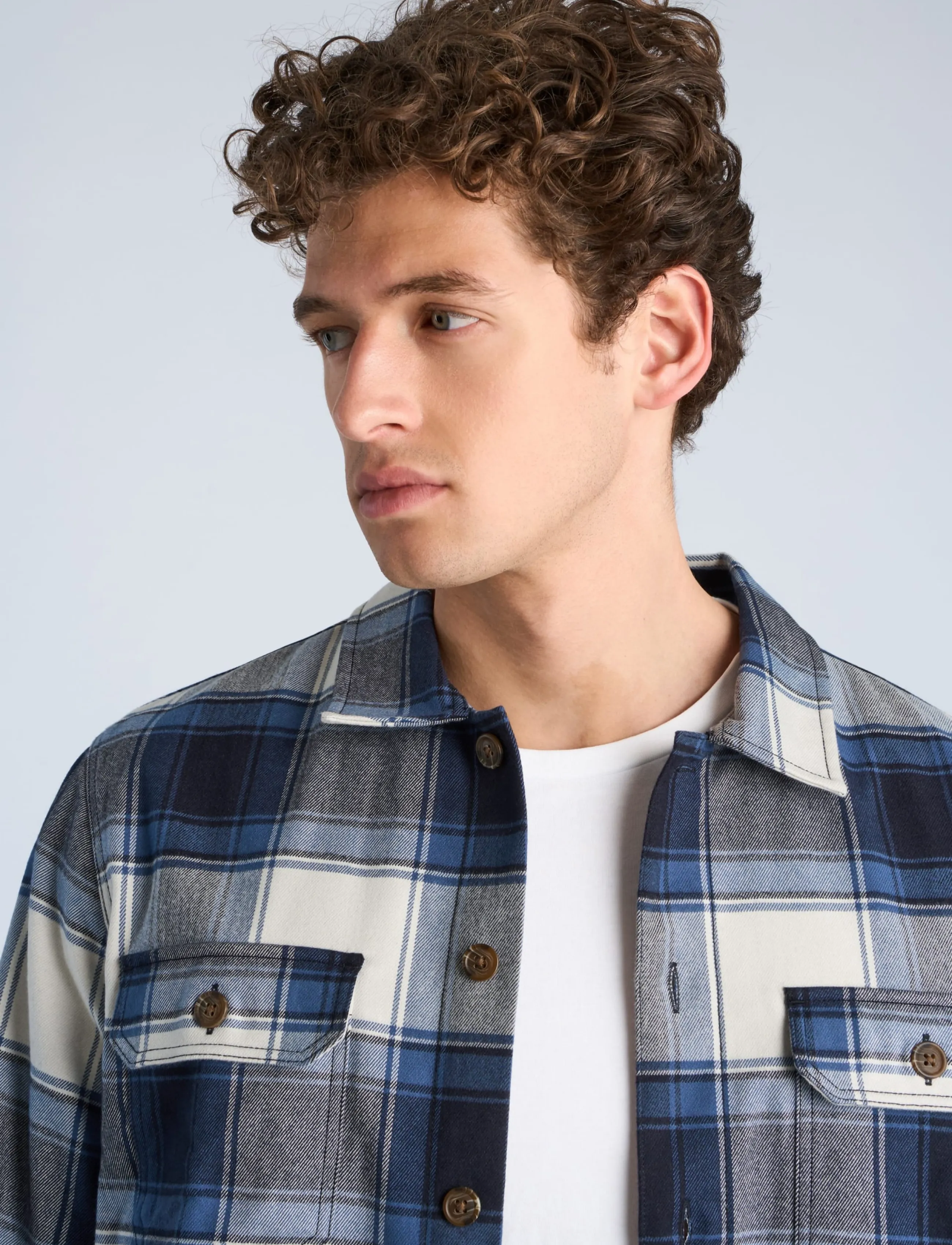 Lindbergh - Brushed structure overshirt - autumn clothing - navy - 5
