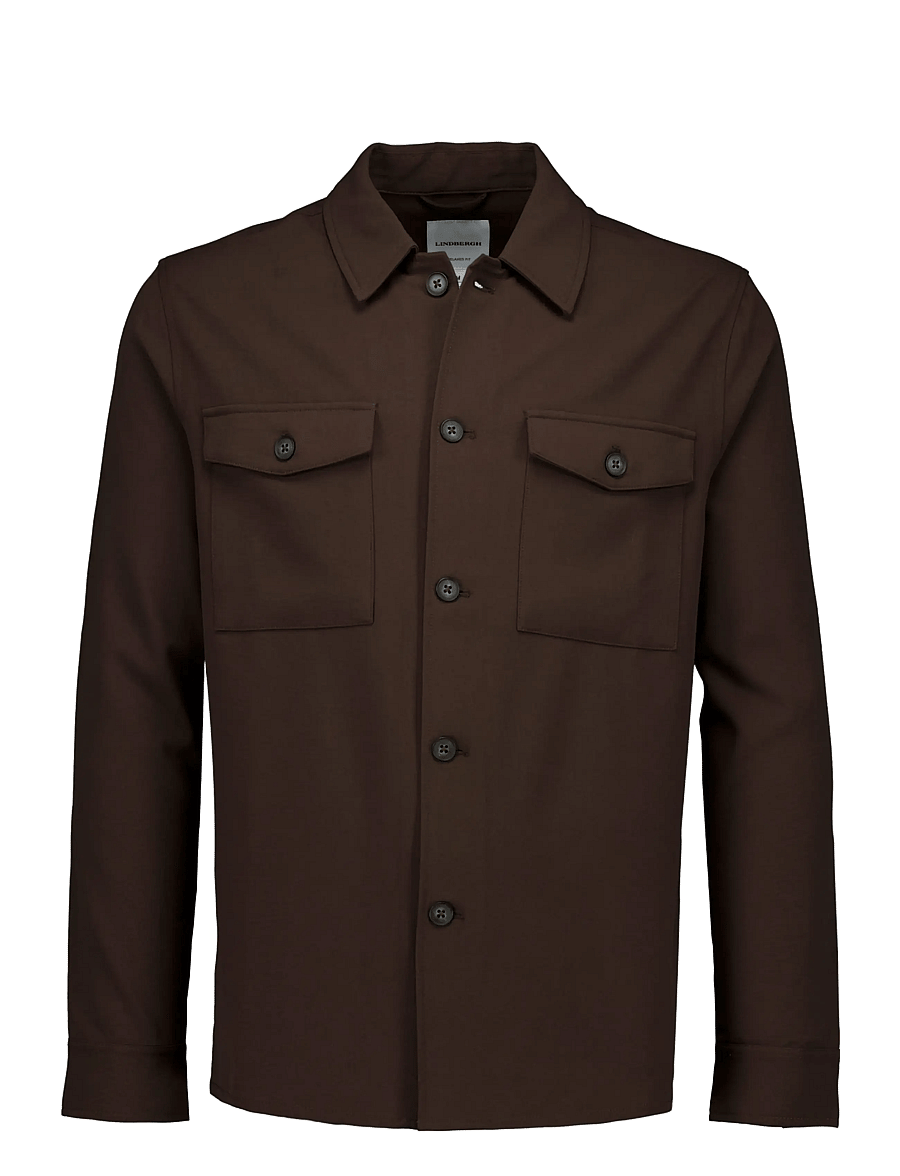 Lindbergh - Superflex overshirt - casual shirts - deep brown - 1