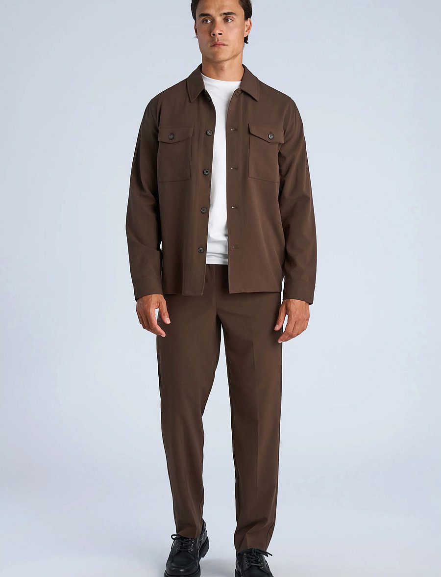 Lindbergh - Superflex overshirt - casual shirts - deep brown - 0