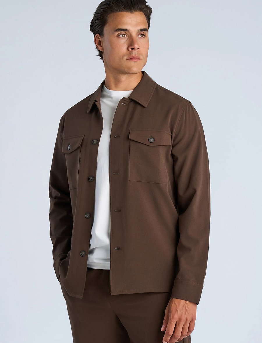 Lindbergh - Superflex overshirt - casual shirts - deep brown - 3
