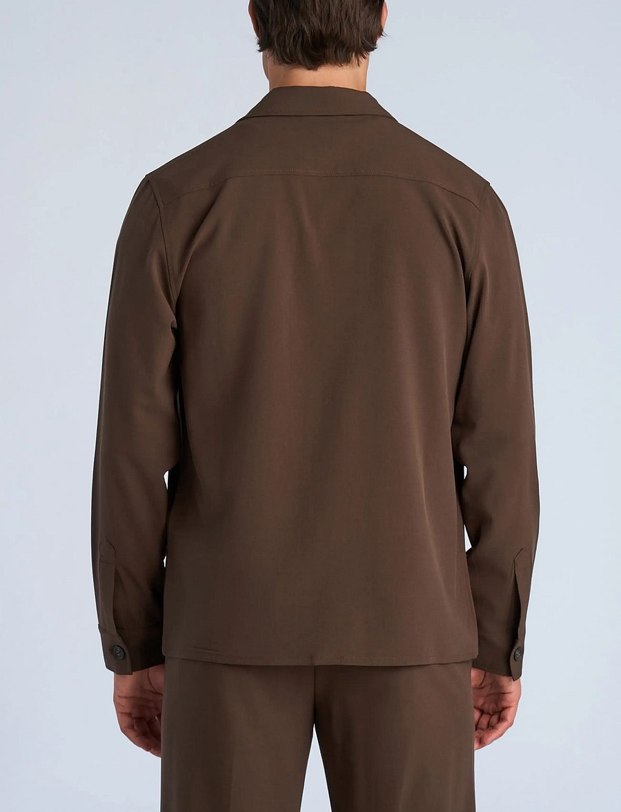Lindbergh - Superflex overshirt - casual shirts - deep brown - 4