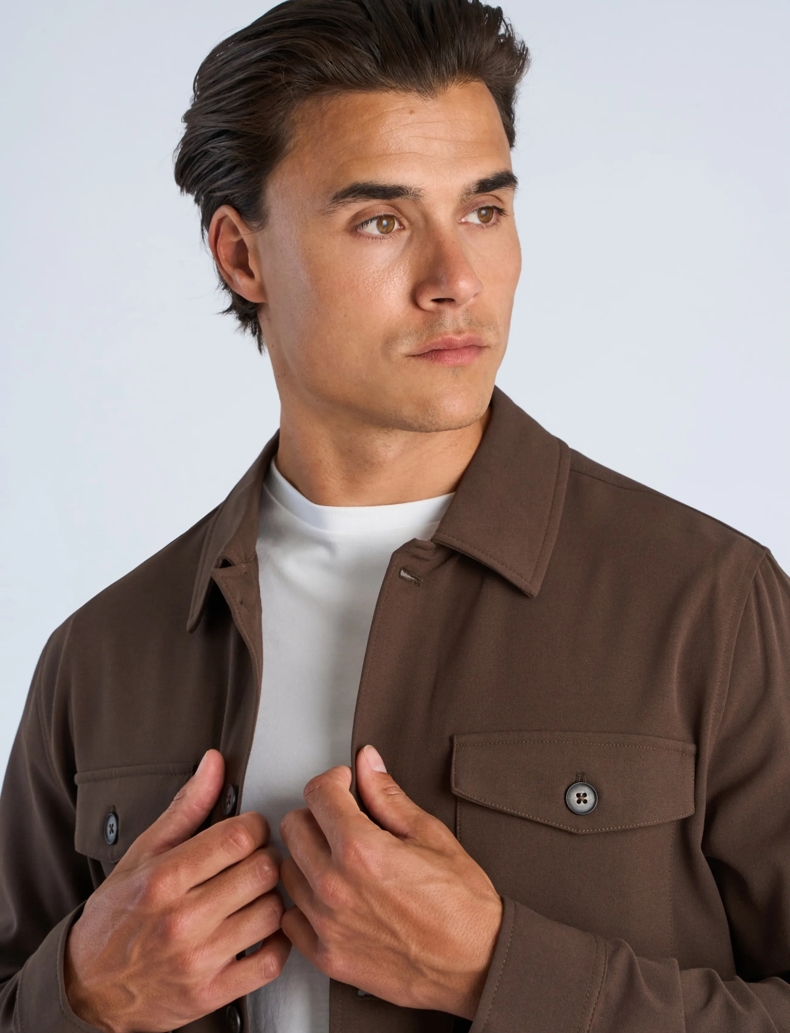 Lindbergh - Superflex overshirt - casual shirts - deep brown - 5
