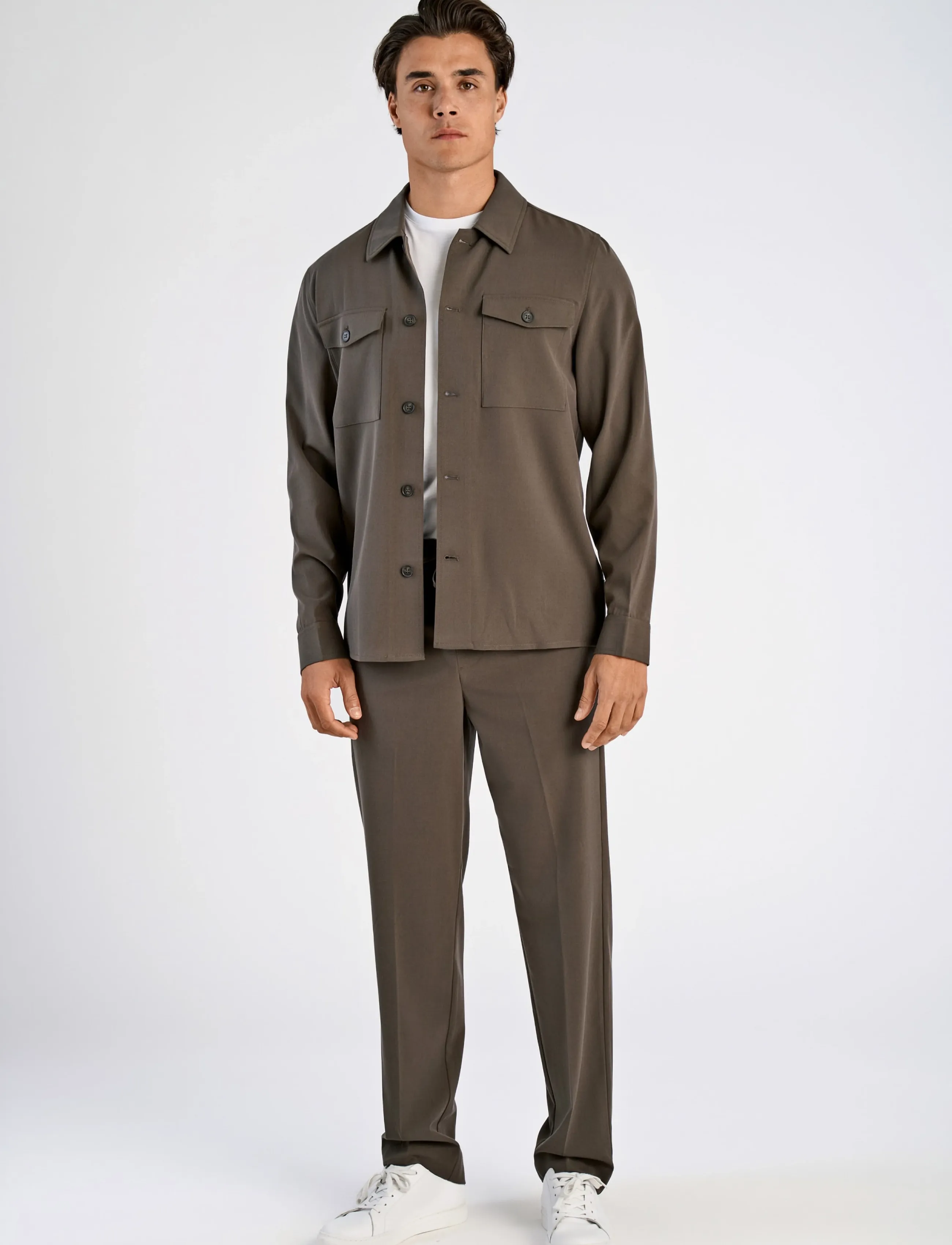 Lindbergh Superflex overshirt - Vabaajasärgid - DK ARMY / khaki/green